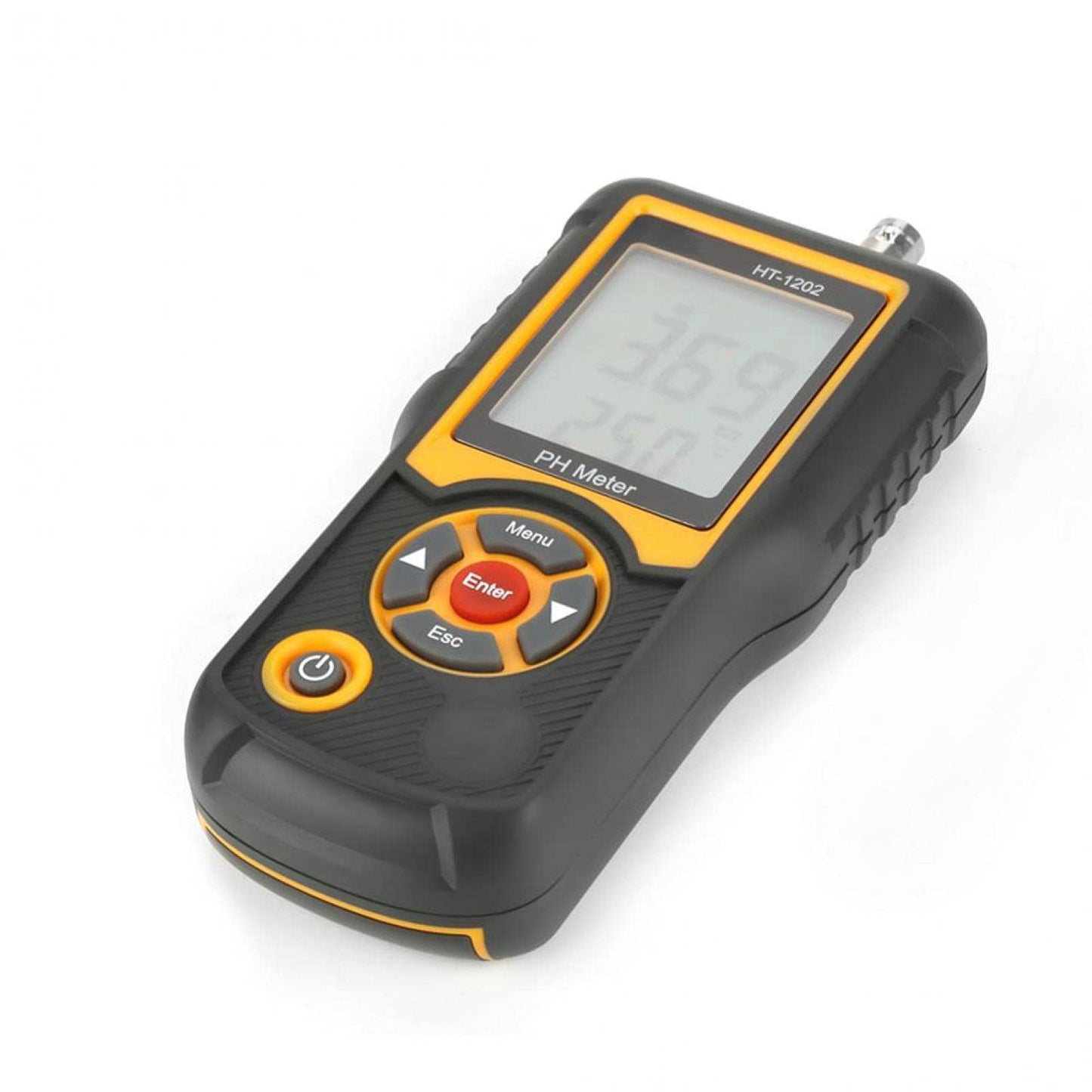 Digital PH meter HT-1202 0.05 pH High-precision water quality tester, PH mV tester temperature meter 0~14 PH with black housing for water sources, schools, laboratories, pharmacies.