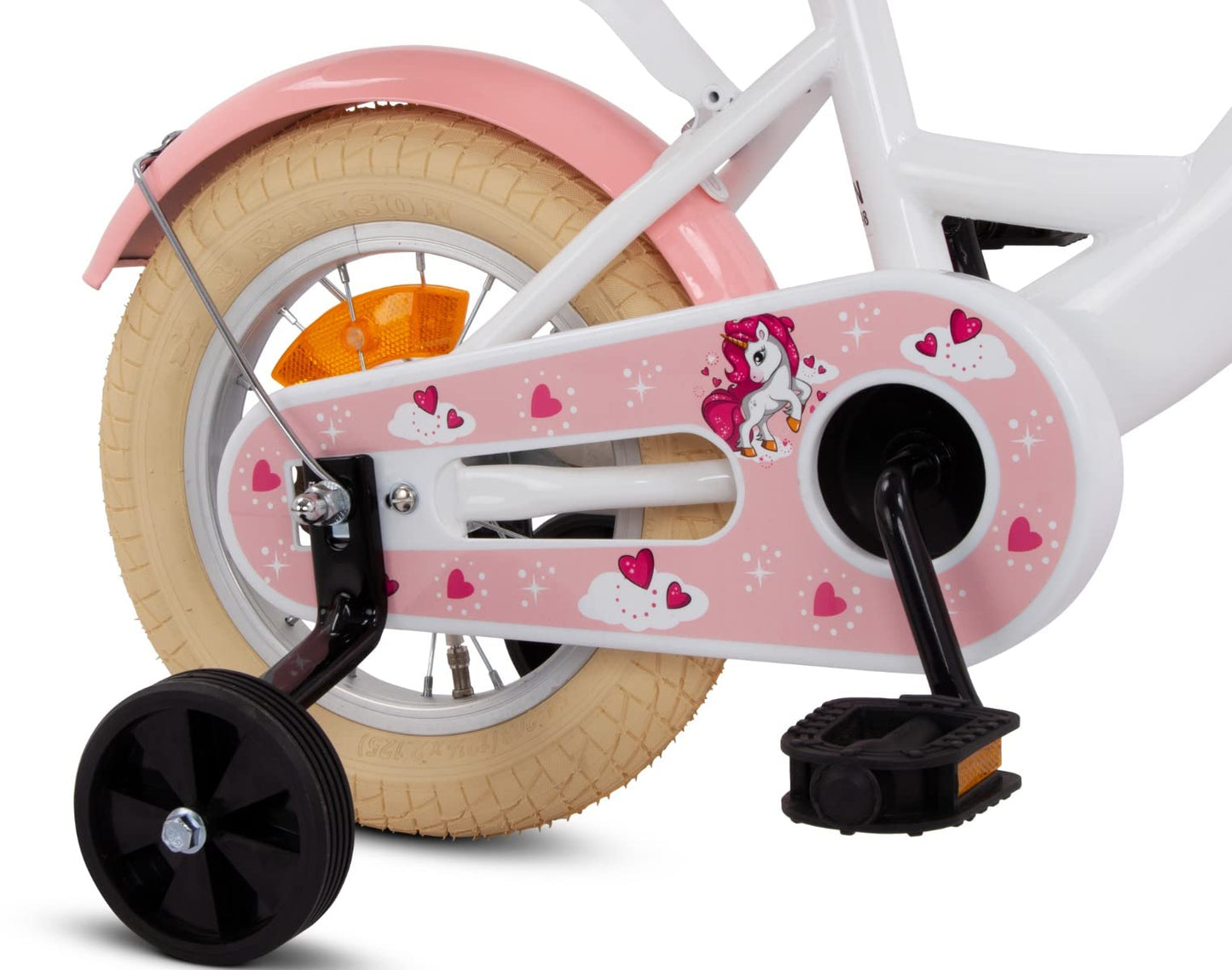 SJOEF Dolly kids' bike 12 inch | For ages 2-4 | Girls'/youth bike | Clothing size from 90 to 105 cm | Includes training wheels - White