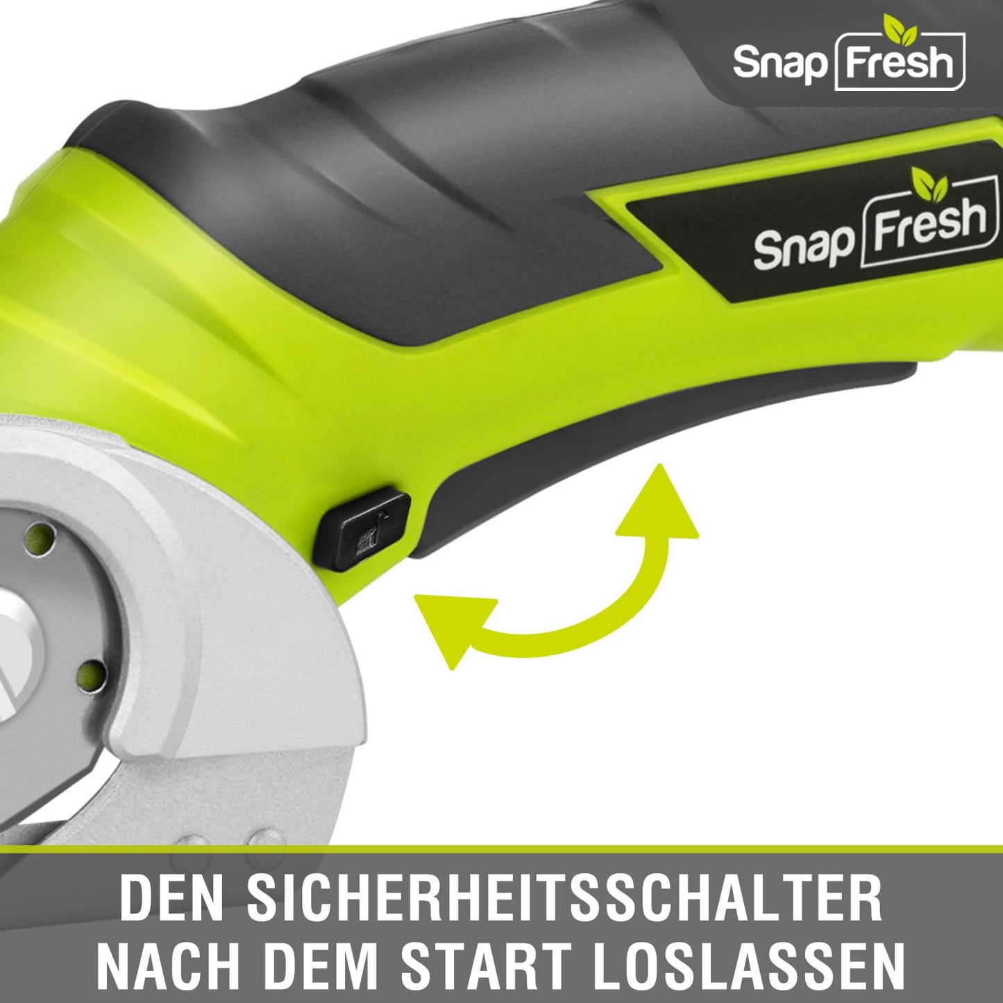 SnapFresh Cardboard Cutter Electric Scissors 4V Cordless Rotary Cutter Universal Cutter Rotation Cutter - 2 Self-sharpening Blades - for Paper, Cardboard, Carpet, Leather, Felt, Plastic