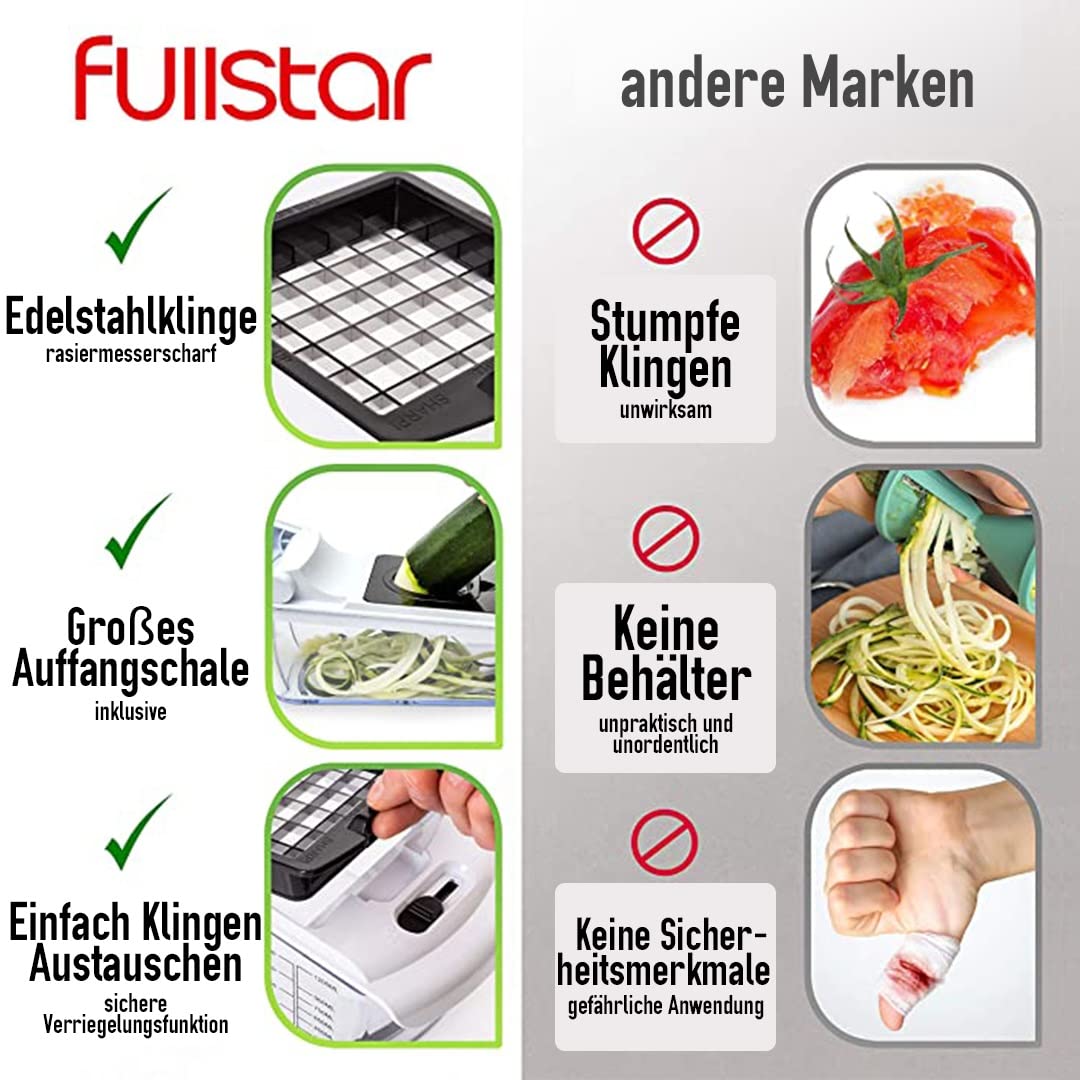 Vegetable slicer mandoline vegetable slicer cucumber slicer onion slicer potato slicer fruit slicer grater for vegetables and cheese julienne slicer (Deluxe All-in-1 White)