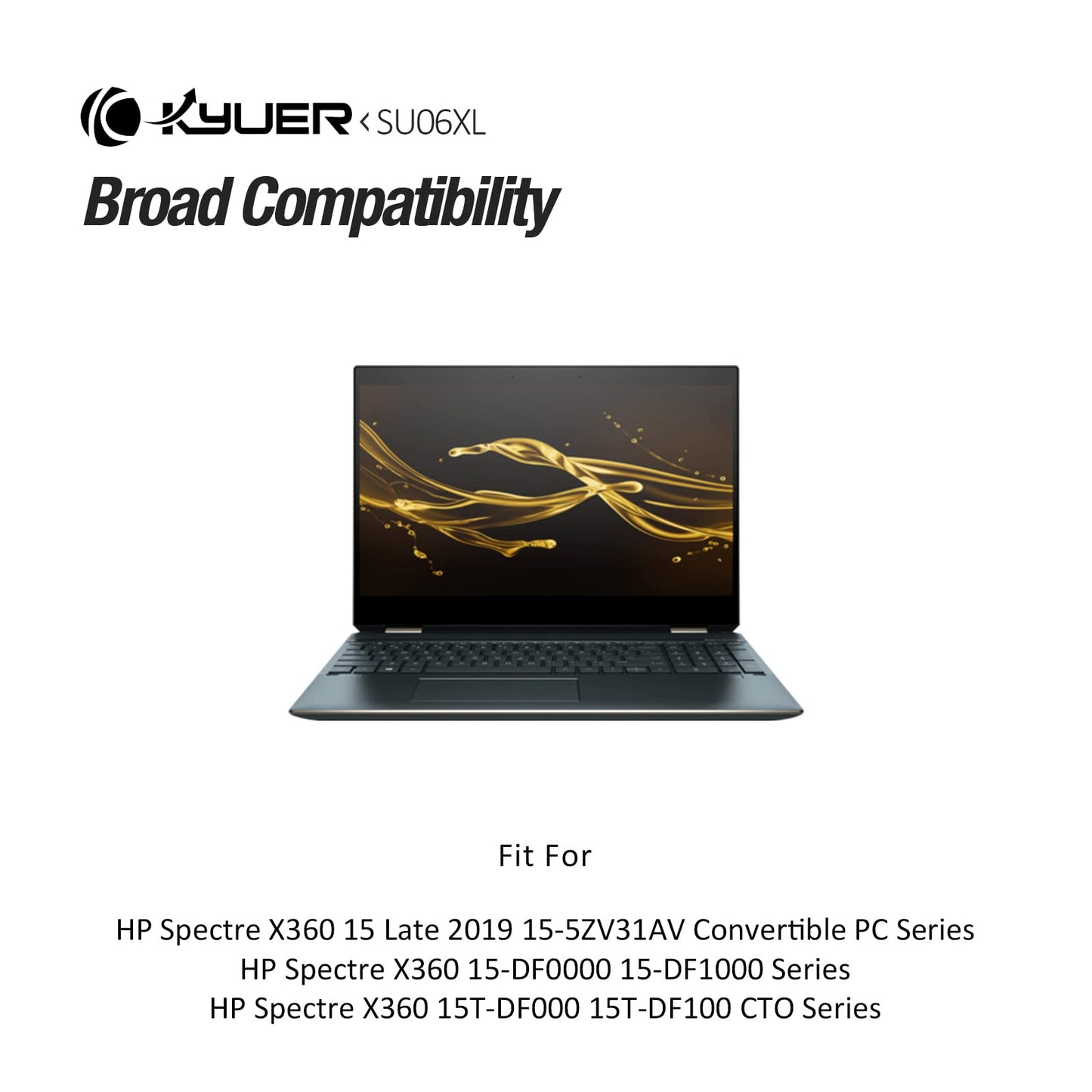 K KYUER SU06XL SU06084XL Laptop Battery for HP Spectre X360 15 Late 2019 15-5ZV31AV 15-DF0104NG 15-DF0106NG 15-DF0126NG 15-DF0322NG 15-DF0002NF 15-DF0005NF 15-DF0010NF 15-DF0002NA TPN-Q213 HSTNN-DB8W