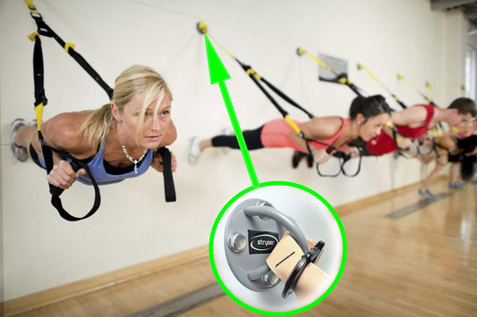Stryser Wall-Ceiling Mount Wall Bracket in X for Sling Trainer Suspension Trainer Gym Rings Aerial Yoga Swing Battle Rope Boxing Equipment includes screws and dowels. (Silver 4 Holes)