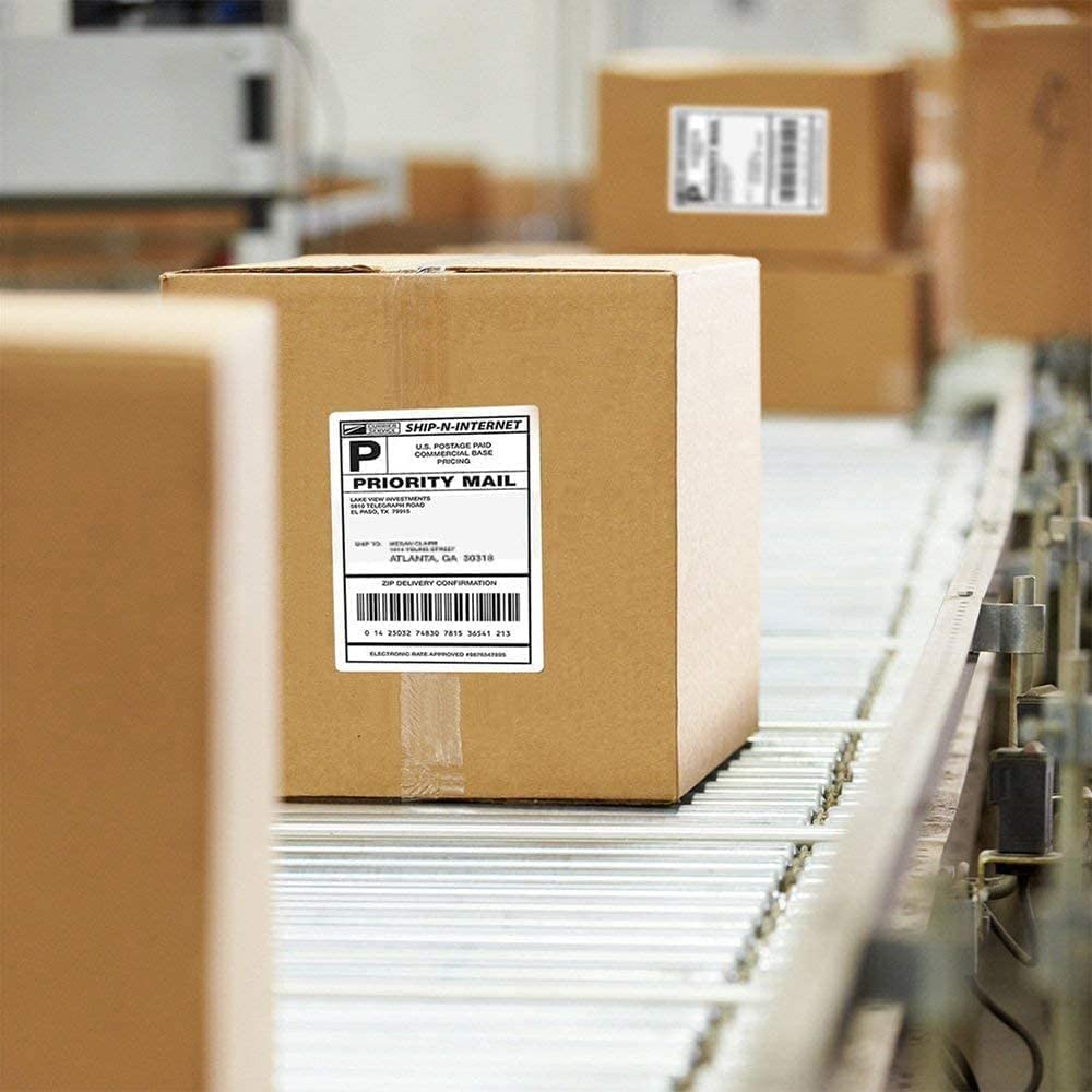 4 Rolls of 4" x 6" (100mm x 150mm) Direct Thermal Shipping Labels Adhesive Labels for Mailing Addresses Shipping Labels (250 Sheets/Rolls)