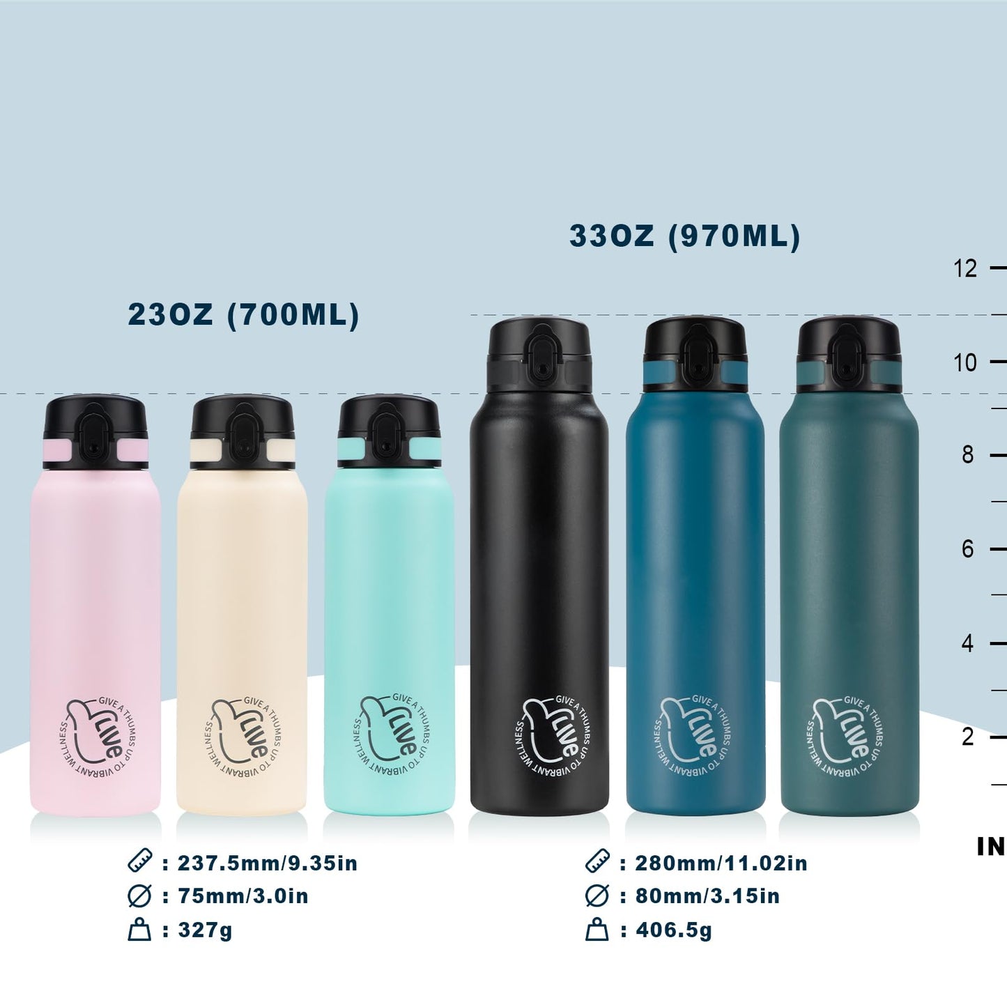 UZSPACE kids water bottle stainless steel 700ml, double-walled insulated bottle with flip lid, one-click closure, leak-proof, metal water bottle for boys girls for school sports hiking car