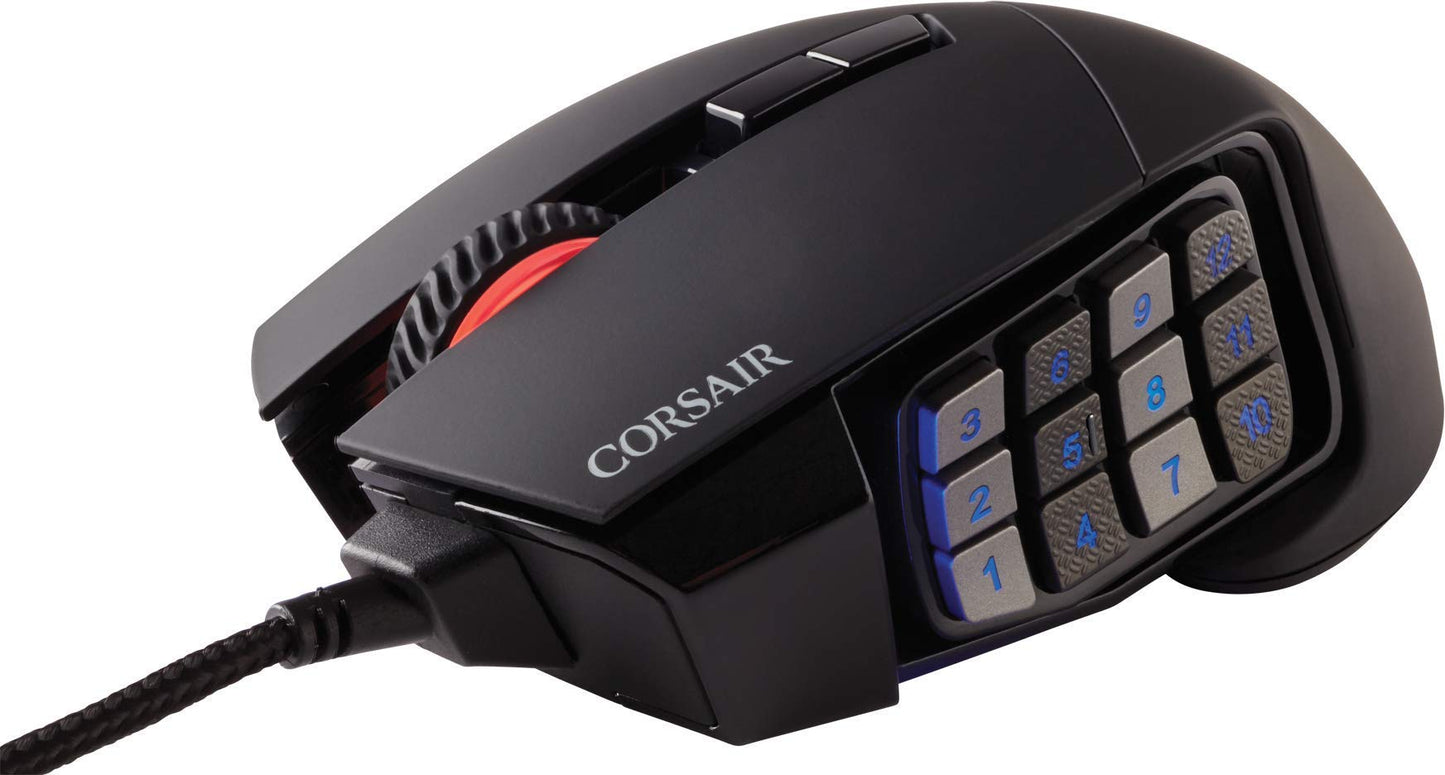 CORSAIR SCIMITAR RGB ELITE Wired MOBA/MMO Gaming Mouse - 18,000 DPI - 17 programmable buttons - iCUE compatible - PC, Mac, PS5, PS4, Xbox - Black