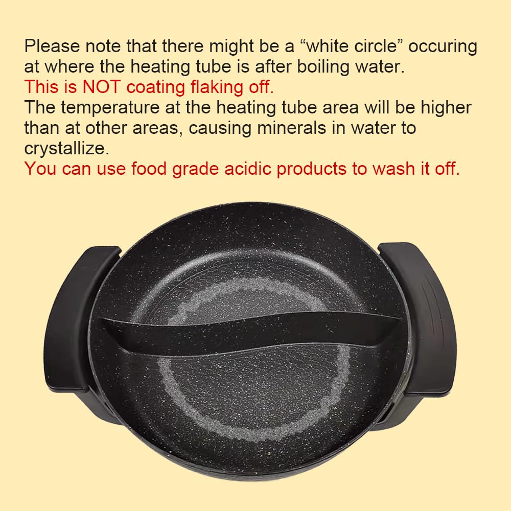 Food Party Electric Hot Pot 6L Electric Cooker 220V 1200W Double-Sided Electric Wok with Lid Chinese Hot Pot Fondue