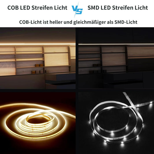 15m COB LED Strip Lights, 2 x 7.5m Super Bright 24V LED Tape Lights, Flexible COB Lights with RF Remote Control for Bedroom Kitchen TV Backlighting, Indoor Outdoor DIY Decoration.