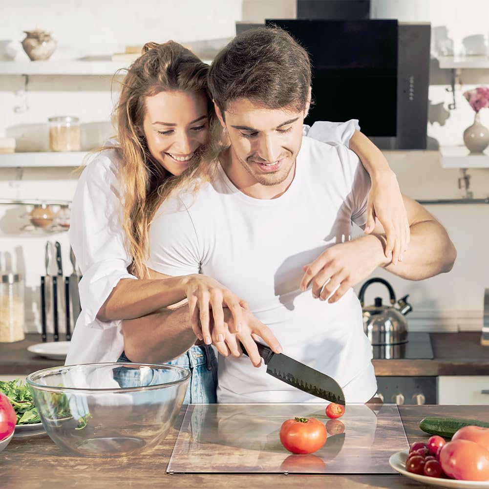 Graceful Acrylic Cutting Board, 43x33cm Large Non-Slip Cutting Board with Lip, Transparent Glass Alternative Kitchen Board, Kitchen Utensils Gift, Kitchen Gadgets
