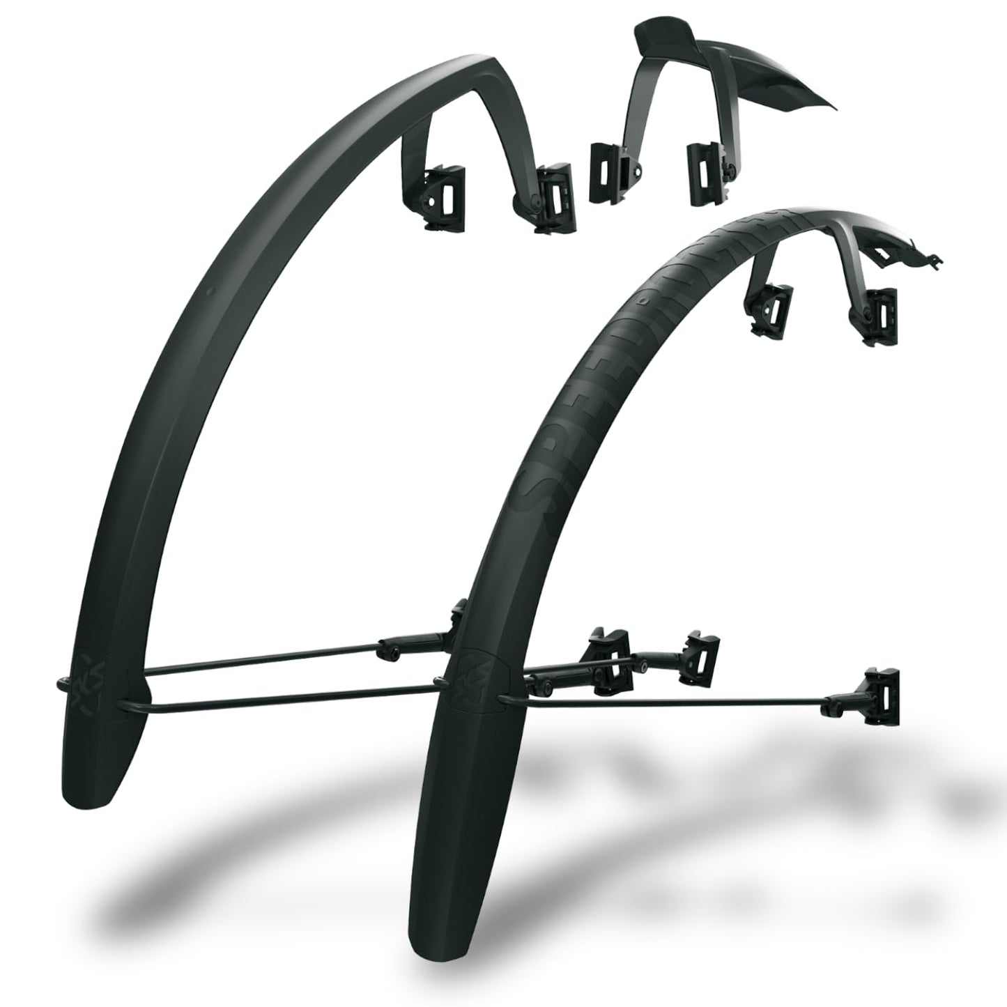 SKS GERMANY SPEEDROCKER SET Mudguard set with struts: Bike accessory (wheel protection for gravel bikes, cyclocross bikes & road bikes; double spoiler function; extendable extension profile)