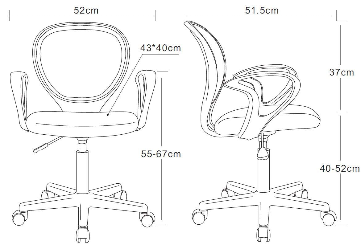 SixBros. Office Chair Pink - H-2408F/1406
