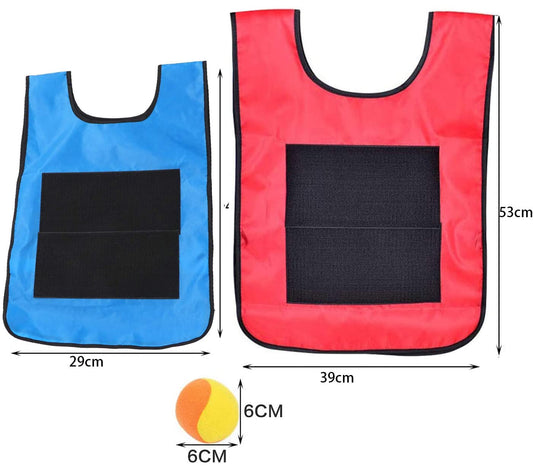 BEOIUCZZY 2 piece Sticky Ball Vest, Dodgeball Game Set Dodgeball Game Set Velcro Ball Game for parent-child game indoors and outdoors throwing games children's gift with 10 cotton balls.