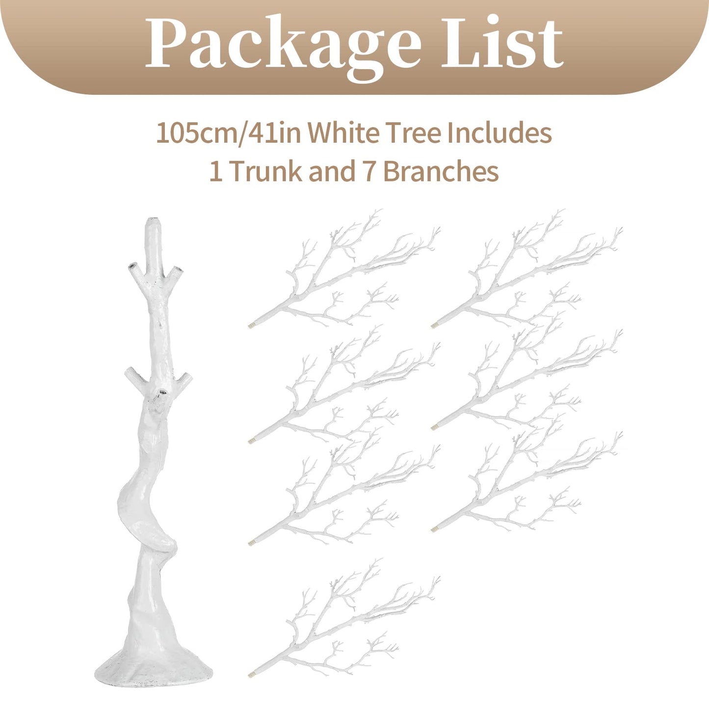 Sziqiqi 105cm White Easter Branches and Twigs Decor Tree Easter Tree Large Artificial Trees Wish Tree Wedding Deco Tree Deco Branches Easter for Indoors Outdoors Ground Engagement Christmas Birthday Party