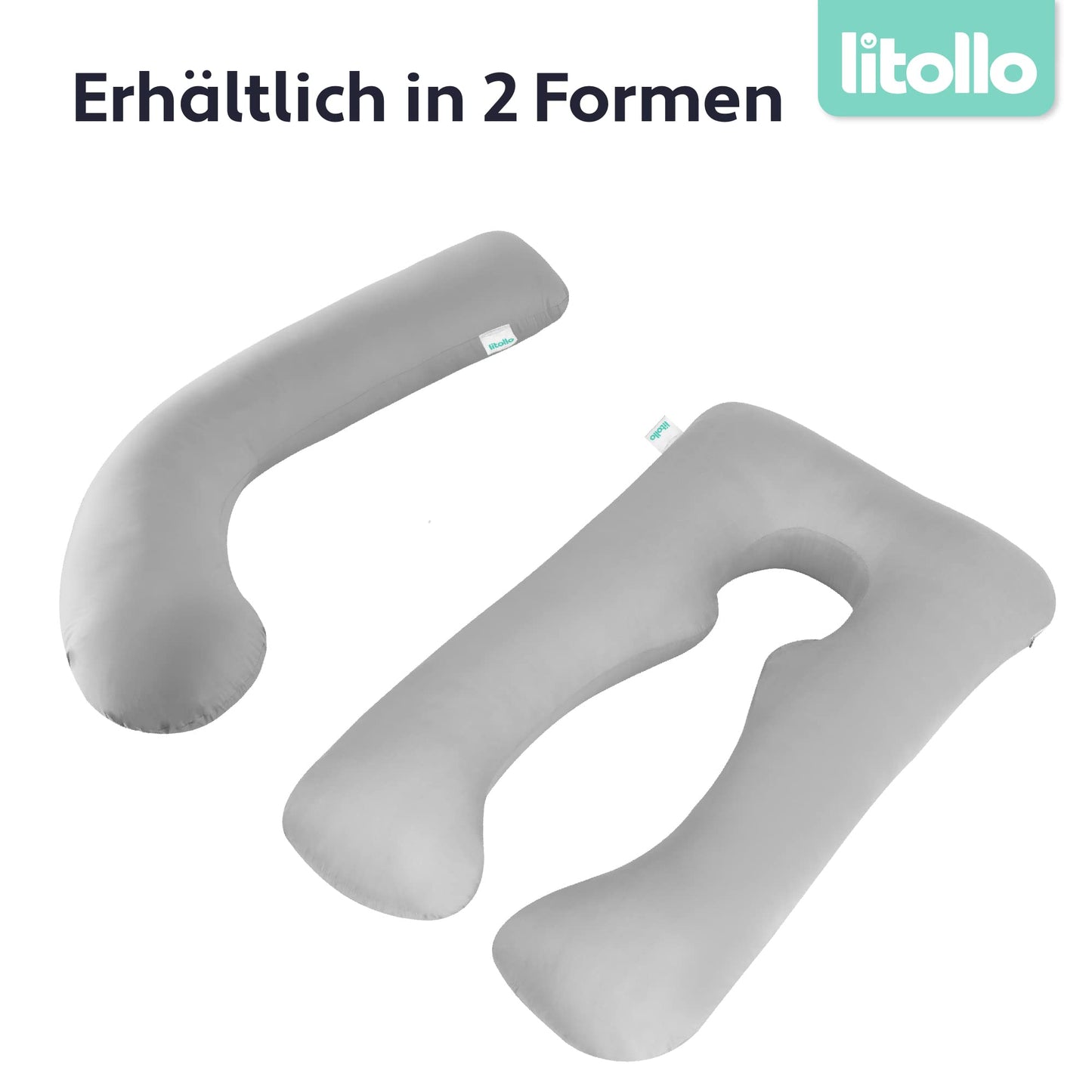 Litollo Pregnancy Pillow for sleeping, nursing pillow, U-shaped side sleeper pillow with cover, comfort pillow for adults - Pregnancy Pillow 140x80cm.