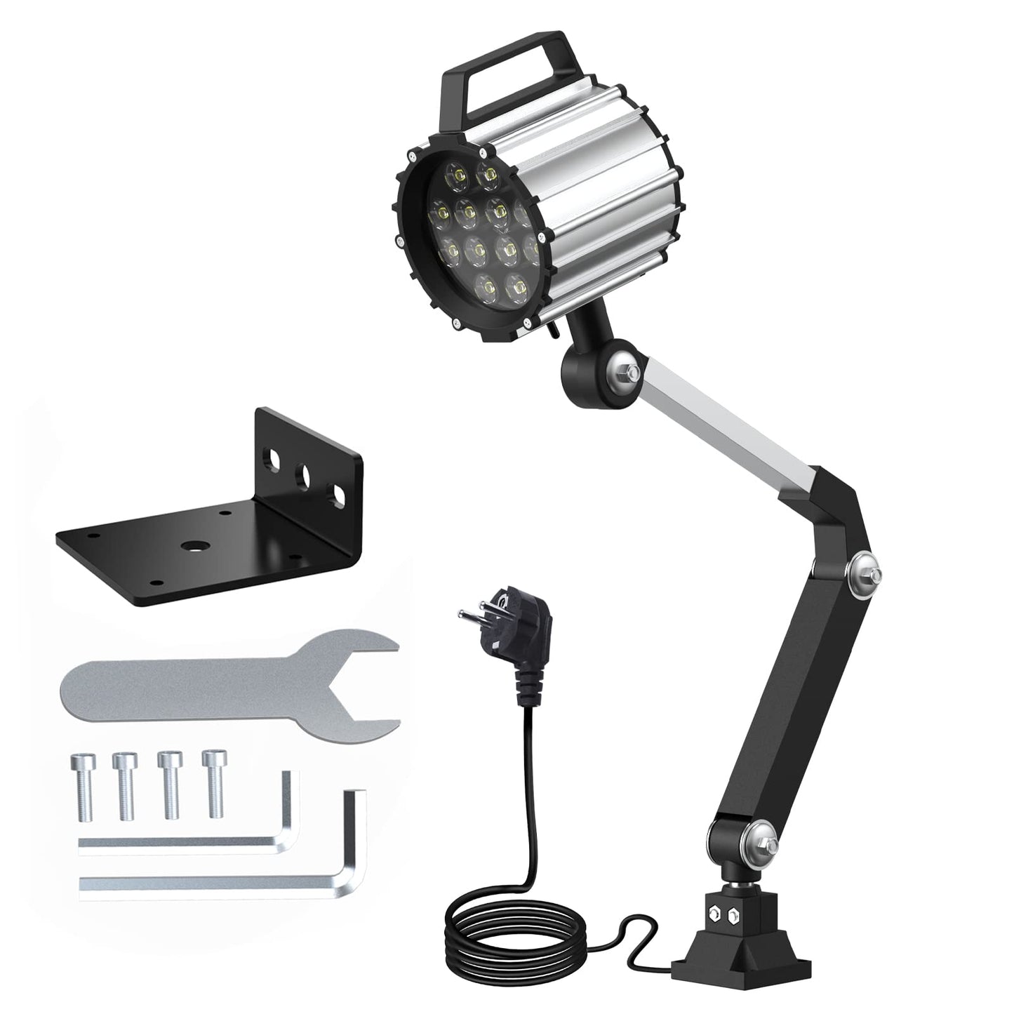 LED Tool Lathe Lamp Machine Light Long Arm 12W 110V 220V Adjustable Waterproof Work Light Spotlight (12W)