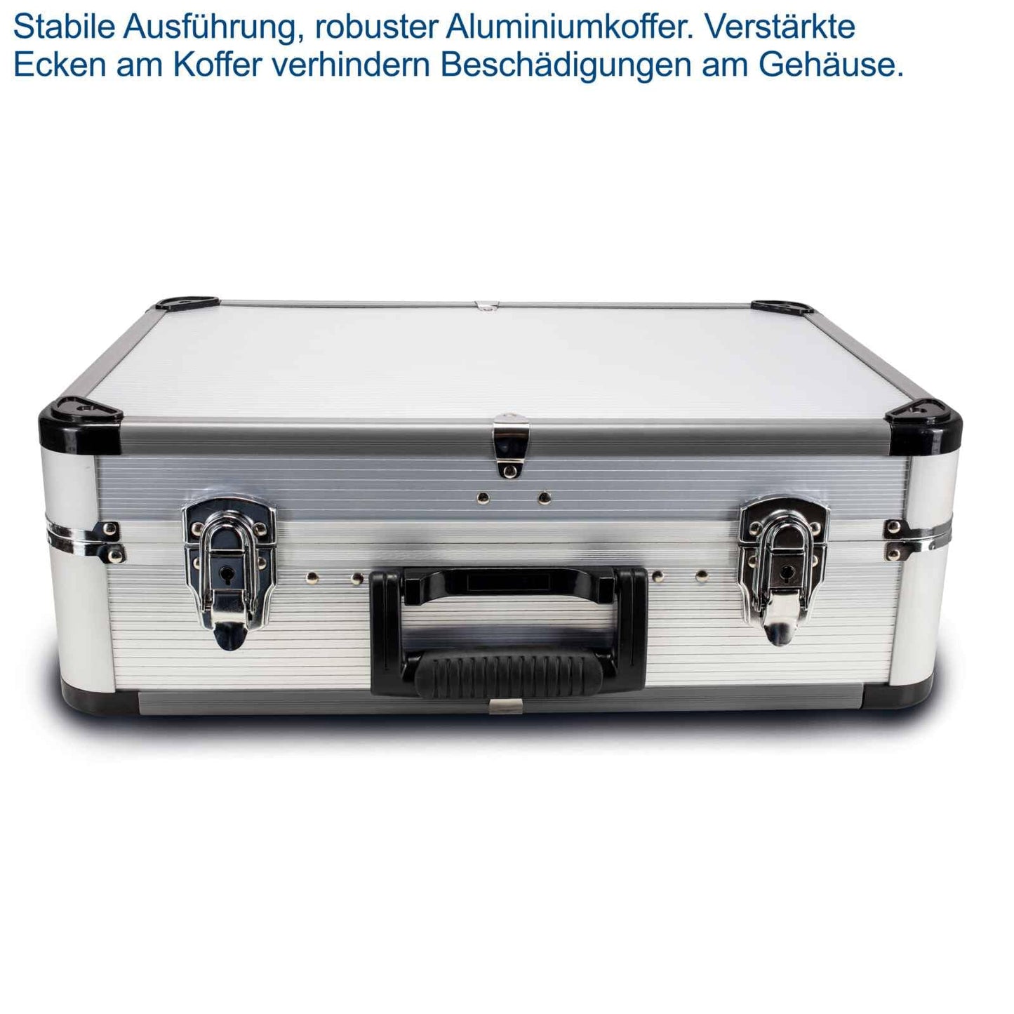 Scheppach TB150 Aluminum Tool Box filled with 101-piece Tool Set | Workshop case with wrench, hammer, pliers, screwdriver, and common tools, Ideal for workshop & household.