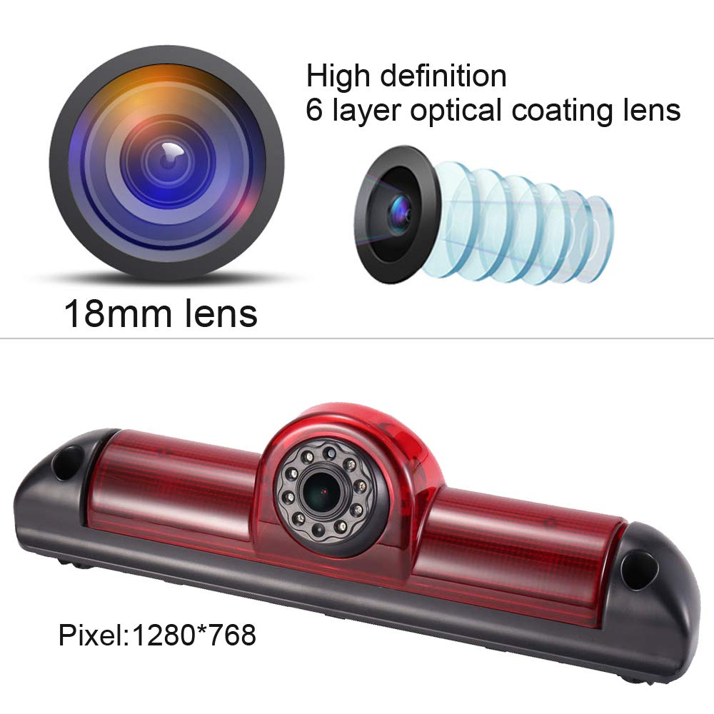 Car Roof Top Mount Brake Light Camera Brake Light Reverse Camera for FIAT Ducato/Peugeot Boxer/Citroen Jumper/Dodge+7" Inch DVD Monitor TFT Screen Truck Car LCD Display