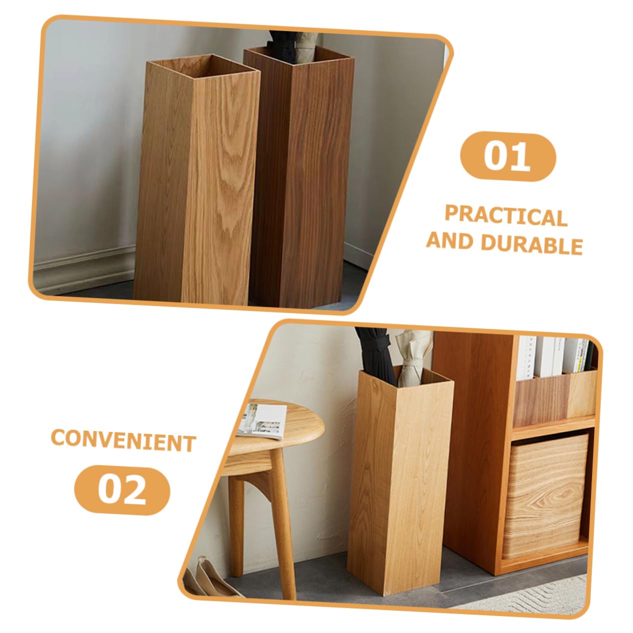 DOITOOL Wooden Umbrella Stand Outdoor Umbrella Holder Indoor Umbrella Stand Cane Stand Folding Umbrella Holder
