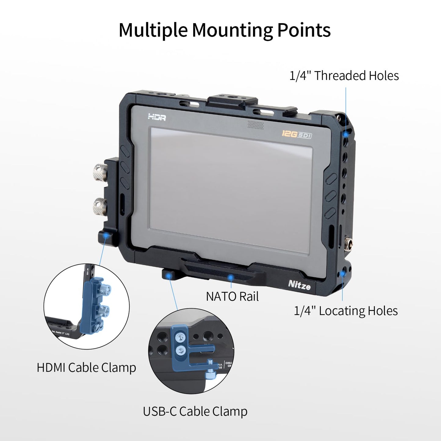 Nitze Monitor Cage for Blackmagic Video Assist 5’’ 3G/12G - JT-B01A