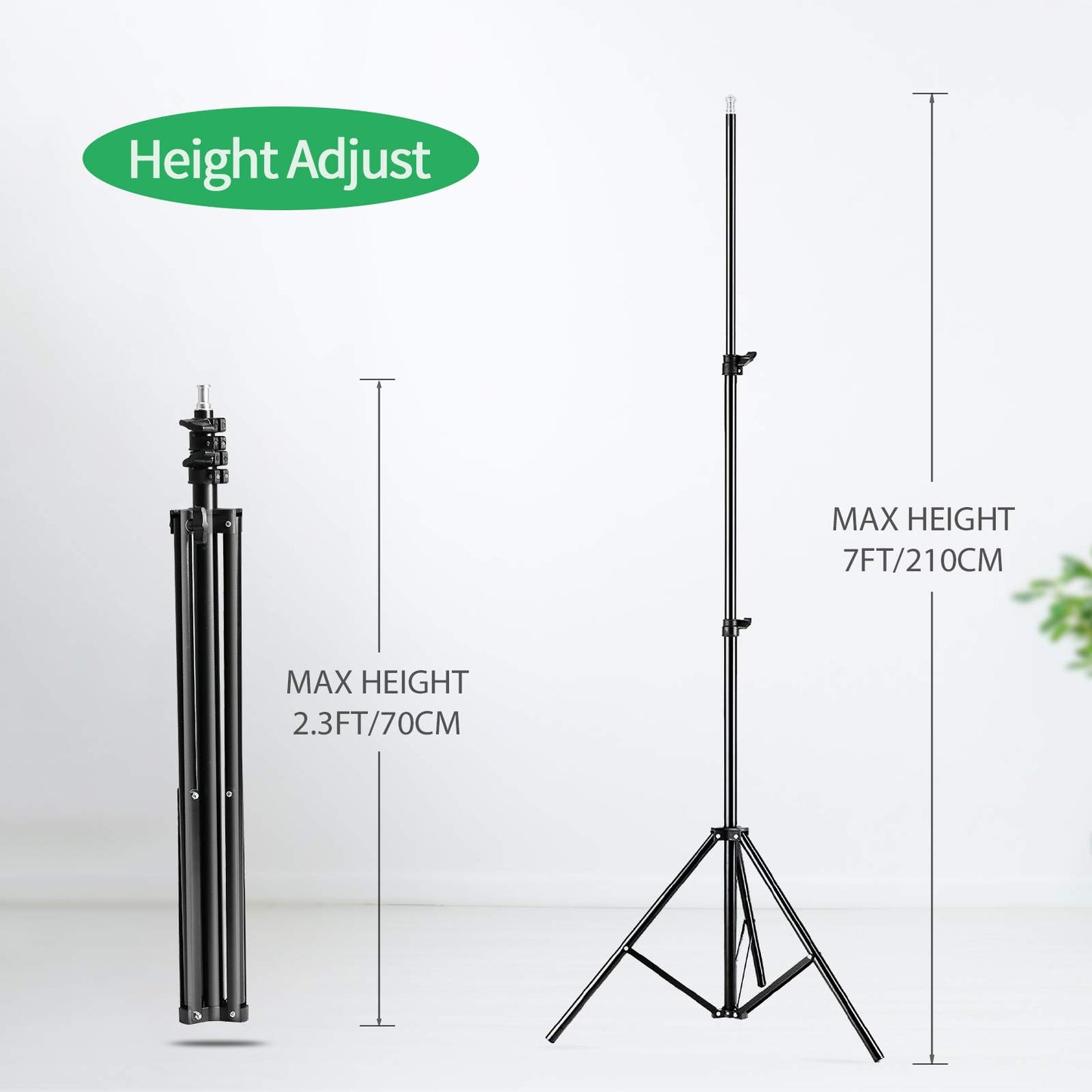 Andoer Photo Studio Kit, 1.8M x 2.7M Background Support System (Green Black White) with Softbox, Continuous Light, White Soft Light Umbrella, Reflector for Portraits, Product Photography, and Video Recording