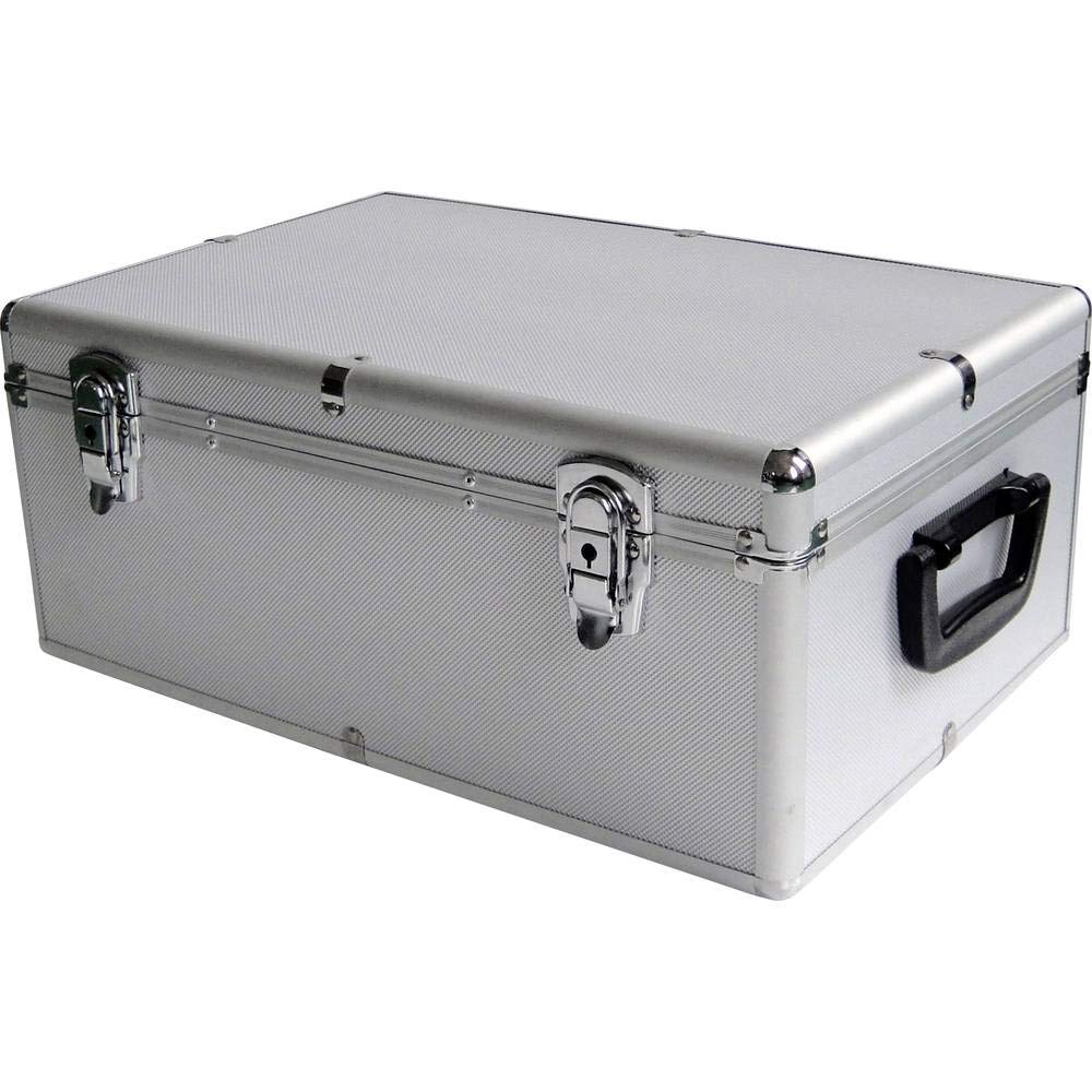 MediaRange 500-disc archive case, aluminum look, with suspension pockets, silver & Hama CD double protective sleeves (for 100 CDs/DVDs/Blu-rays, for hanging folders) 50-pack, white.