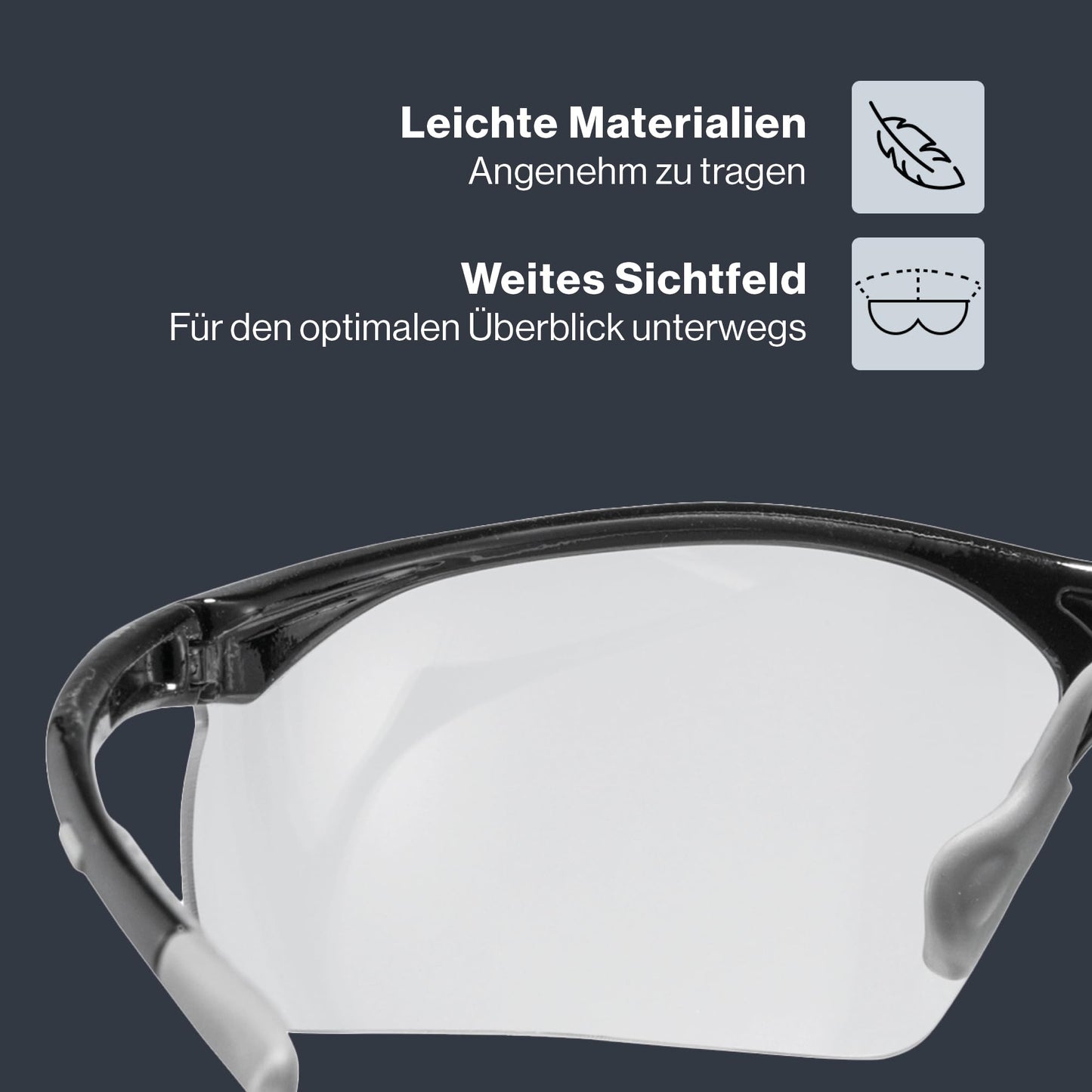 uvex sportstyle 223 - Sports glasses for men and women - 100% UVA, B, C protection - pressure-free fit & perfect grip - black grey/clear - one size