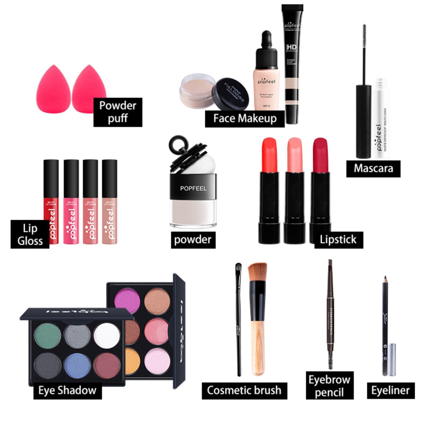 FantasyDay Multifunctional Exquisite Makeup Gift Set Cosmetic Makeup Kit for Face, Eyes, and Lips - Makeup Palettes Makeup Case with Eyeshadow Palette, Lipstick, Blush, Mascara, Brushes