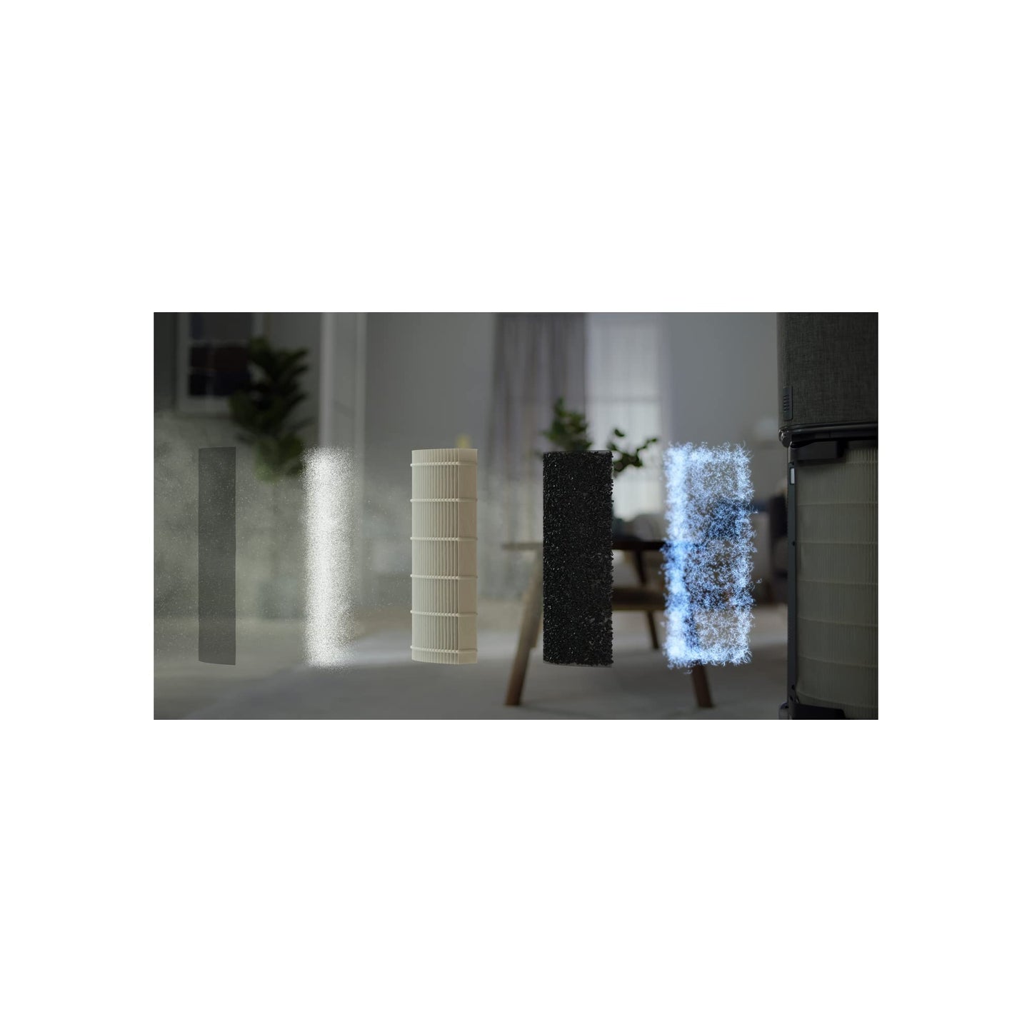 AEG AX91-604GY Air Purifier / eliminates 99.9% of airborne bacteria / only 17 dB(A) / Auto mode / air quality indicator / powerful filters / app control / up to 129 m² / light gray