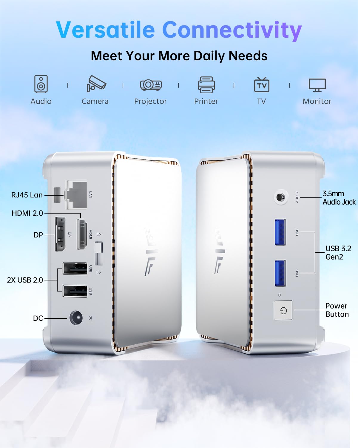NiPoGi Essenx E2 Mini PC W-11 Pro, Intel Alder Lake-N97 (up to 3.6 GHz), 16GB DDR4 512GB M.2 SSD Mini Desktop Computer, Dual-WiFi, HDMI, DP, 4K Dual-Display Micro-PC with VESA for School/Office/Home.