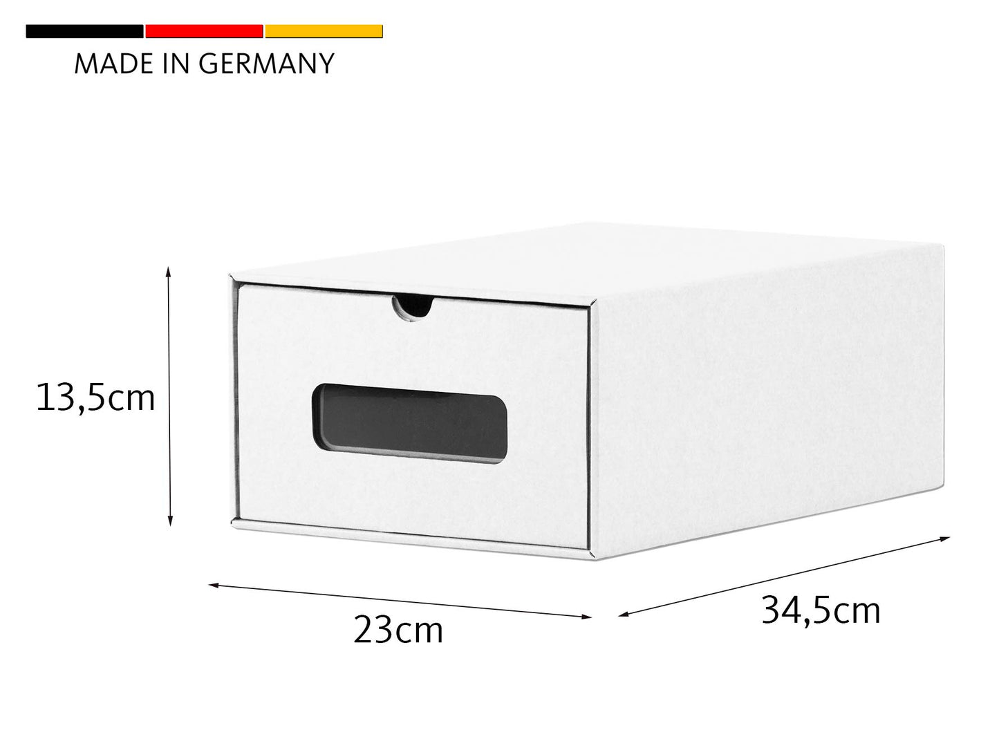 BigDean 30x Shoe Storage WHITE with window Storage Box Stackable Storage Box Shoe Box Shoe Box All-purpose box Drawer cardboard made of kraft paper