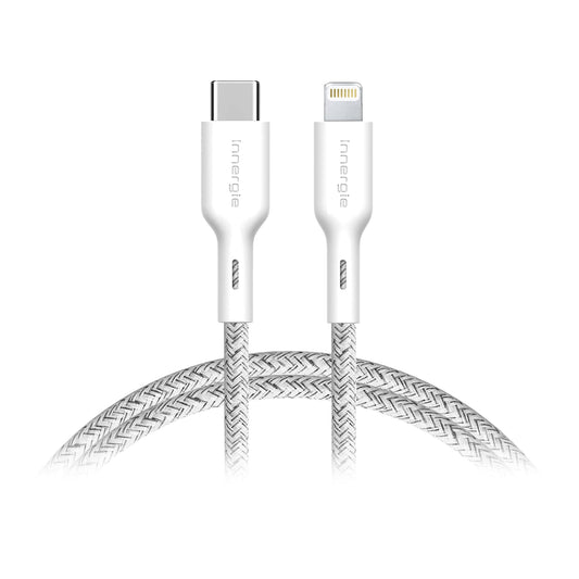 Innergie C-L 1.8m USB-C to Lightning Cable Apple Mfi certified 3A fast charging cable 480Mbps data transfer for iPhone, iPad, AirPods (Nylon braided White) Delta Electronics