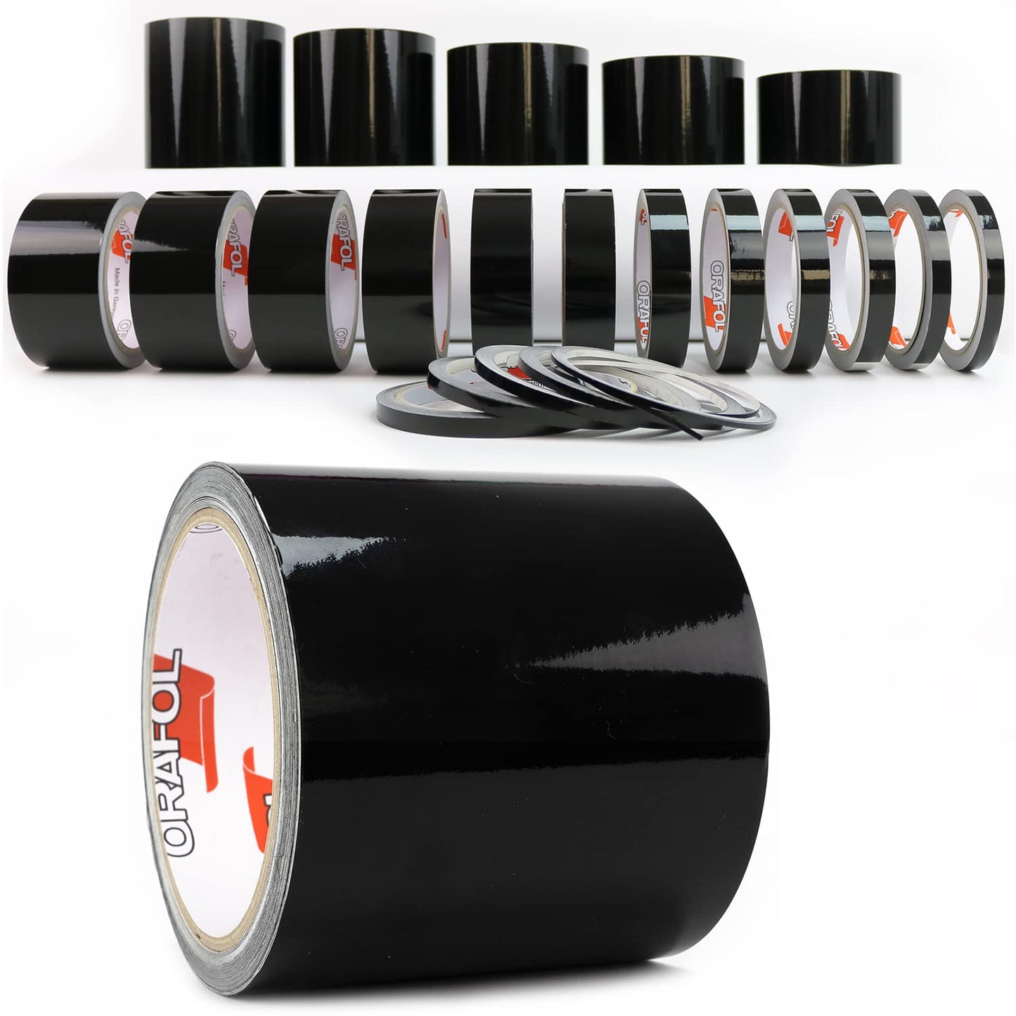Car pinstripes black high gloss vehicle wrapping stripes car decoration film car grill motorcycle stripes crafting model building (100 mm)