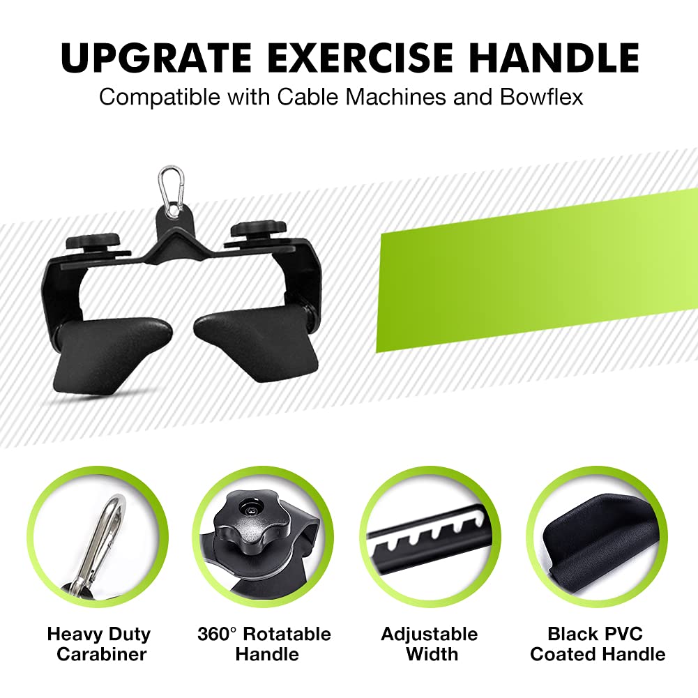 Rowing handle LAT Pull-Down attachment, Rotating fitness tower cable pull cable grip fitness gripper for weightlifting on the cable machine, training the triceps back muscles, home and fitness equipment.