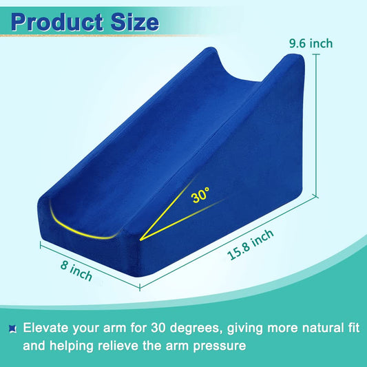 Arm elevation pillow, support arm wedge, elevation pillow post-surgery, raised wedge arm pillow for sleeping, wheelchair arm cushion, elbow pad, recovery after surgeries