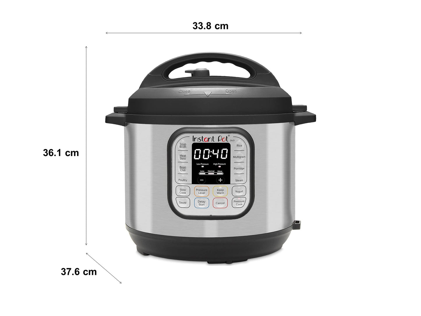 Instant Pot Duo 80 Electric Multicooker 1200W, 7.6L, Stainless Steel - Pressure Cooker, Slow Cooker, Rice Cooker, Sauté Pan, Yogurt Maker, Steamer, and Sterilizer, Silver