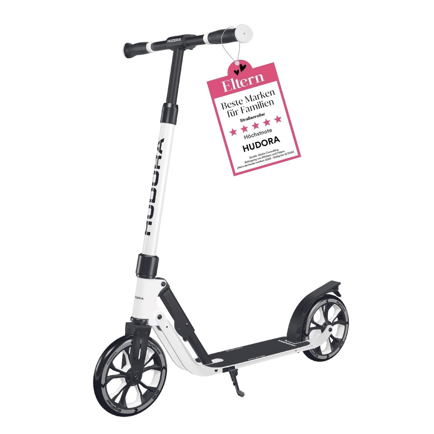HUDORA BigWheel® 205 Advanced Scooter - Comfortable aluminum scooter for up to 100kg - Height adjustable & foldable kick scooter - Scooter for kids/teens & adults
