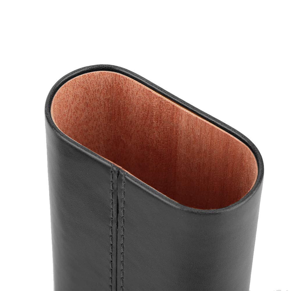Cedar lined cigar humidor (for 3 cigars), portable leather cigar case with cutter, perfect gifts for groomsmen, friends, dad, cigar enthusiasts (Black)