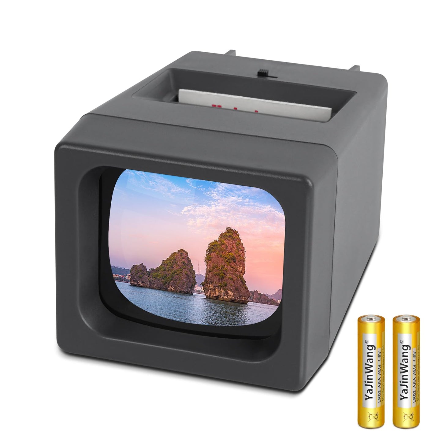 TCNEWCL 35mm slide viewer for old slides, slide viewer with 2X magnification LED illuminated slide projector for 35mm slides, AAA battery operated (2 AAA batteries included)