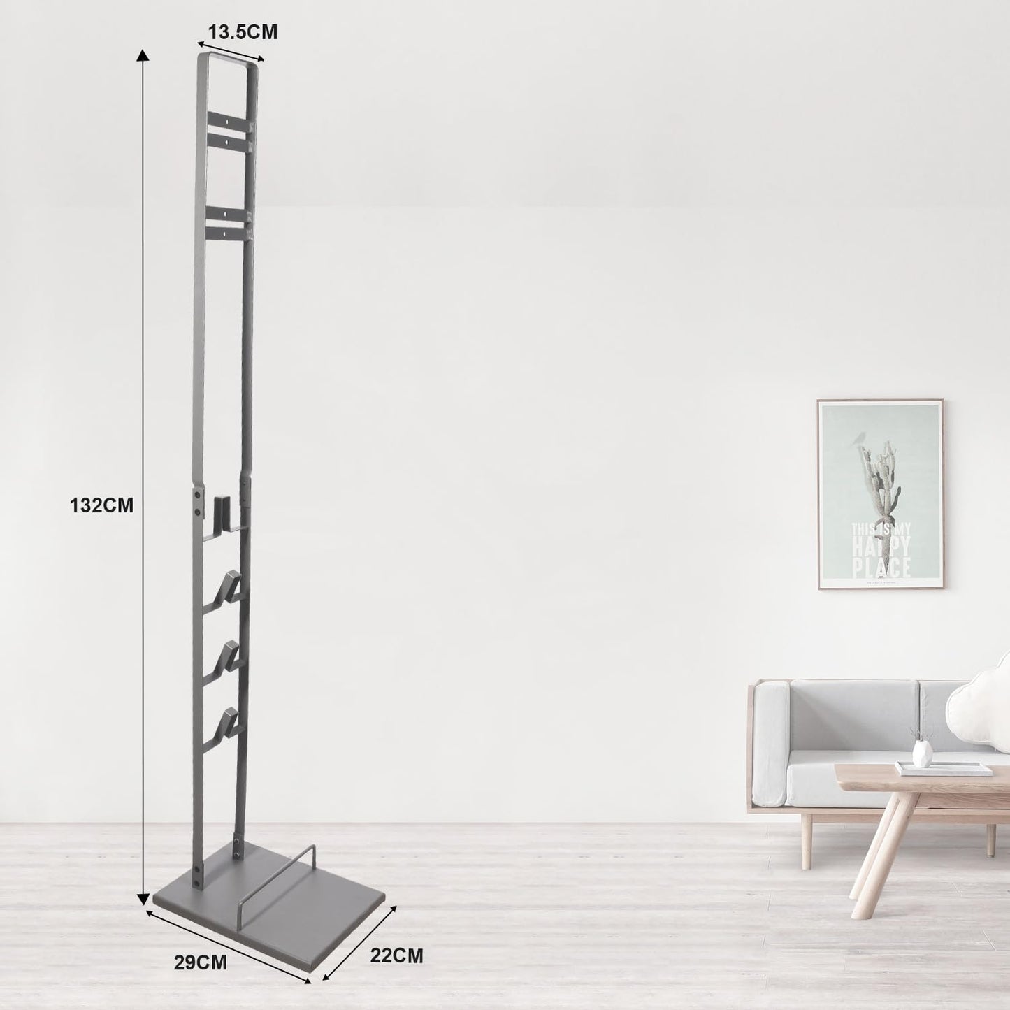 ECRIZA vacuum cleaner stand, vacuum cleaner accessories, sturdy metal storage holder for Dyson handheld V15 V11 V10 V8 V7 V6 cordless vacuums Gray DC30 DC31 DC34 DC35 DC58 DC59 DC62 DC74