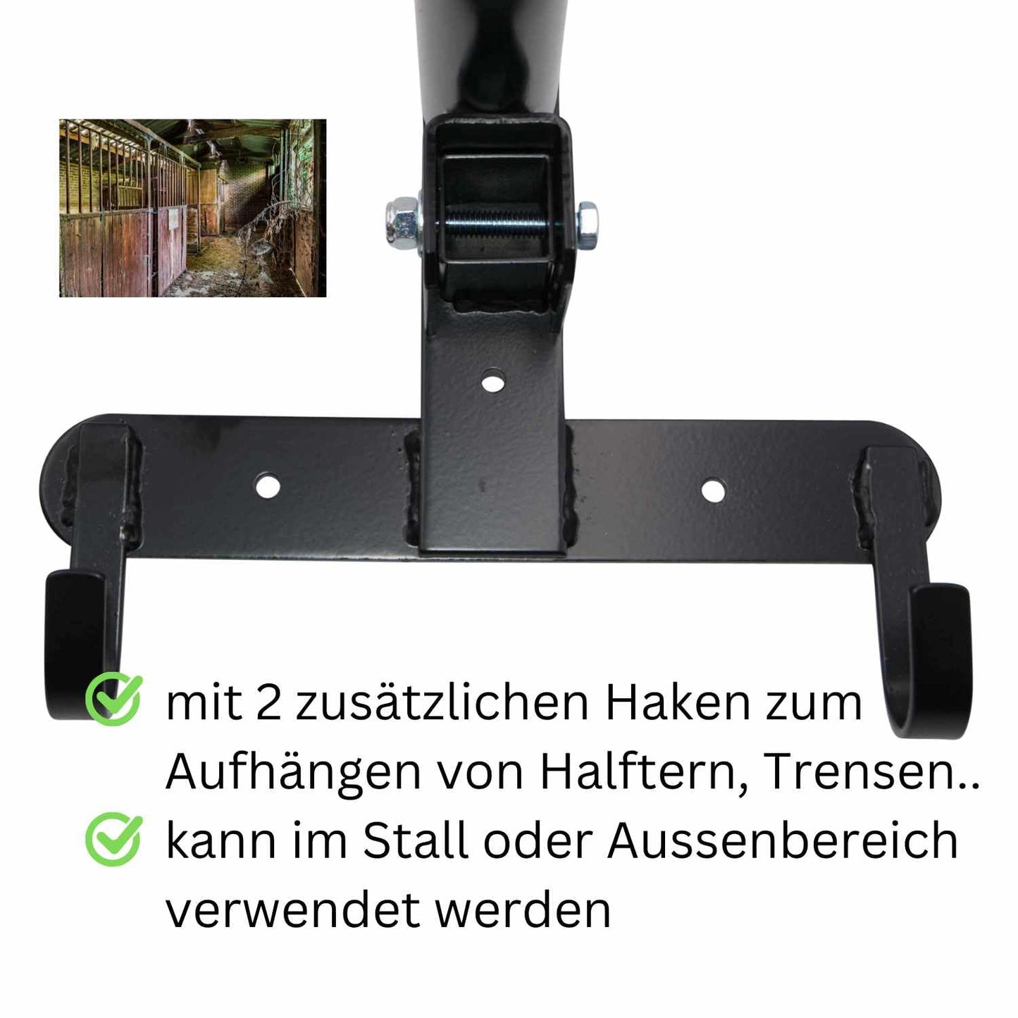 AMKA folding saddle rack for 2 saddles flexible with 2 bridle hooks