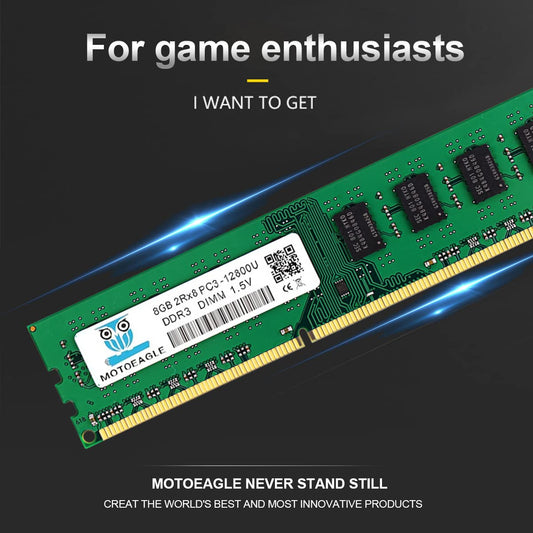 16GB DDR3 RAM (2X8GB) PC3-12800U DDR3-1600 UDIMM 2Rx8 DIMM DDR3 8GB 1600MHz SDRAM 240-Pin 1.5V CL11 Non-ECC Desktop PC Memory Kit