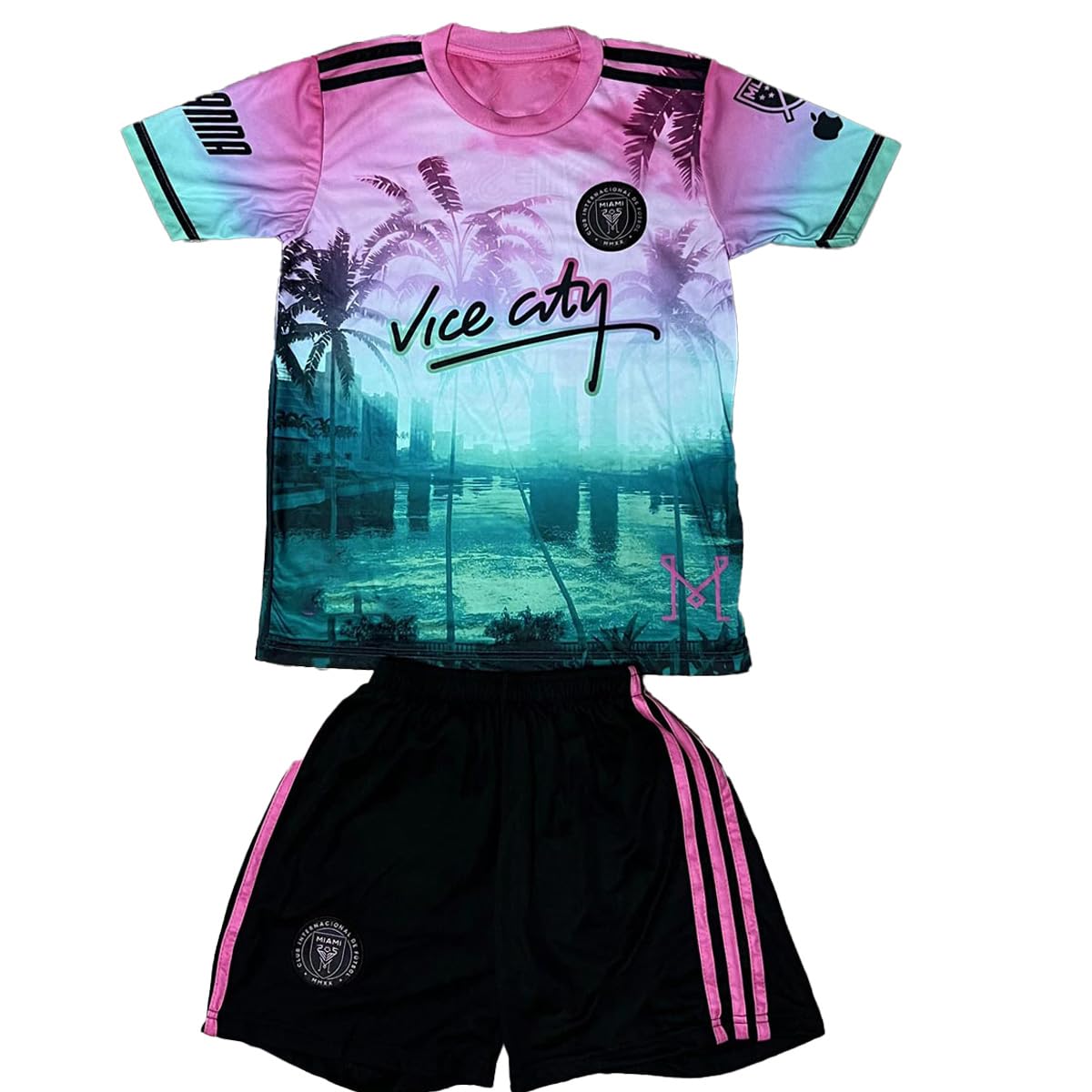 IHIMI Kids Jersey Miami Vice #10, Comes with Shorts, Soccer Jersey, Soccer Training Jerseys, Kids Jersey, Limited Edition, Limited Edition (152, Vice)