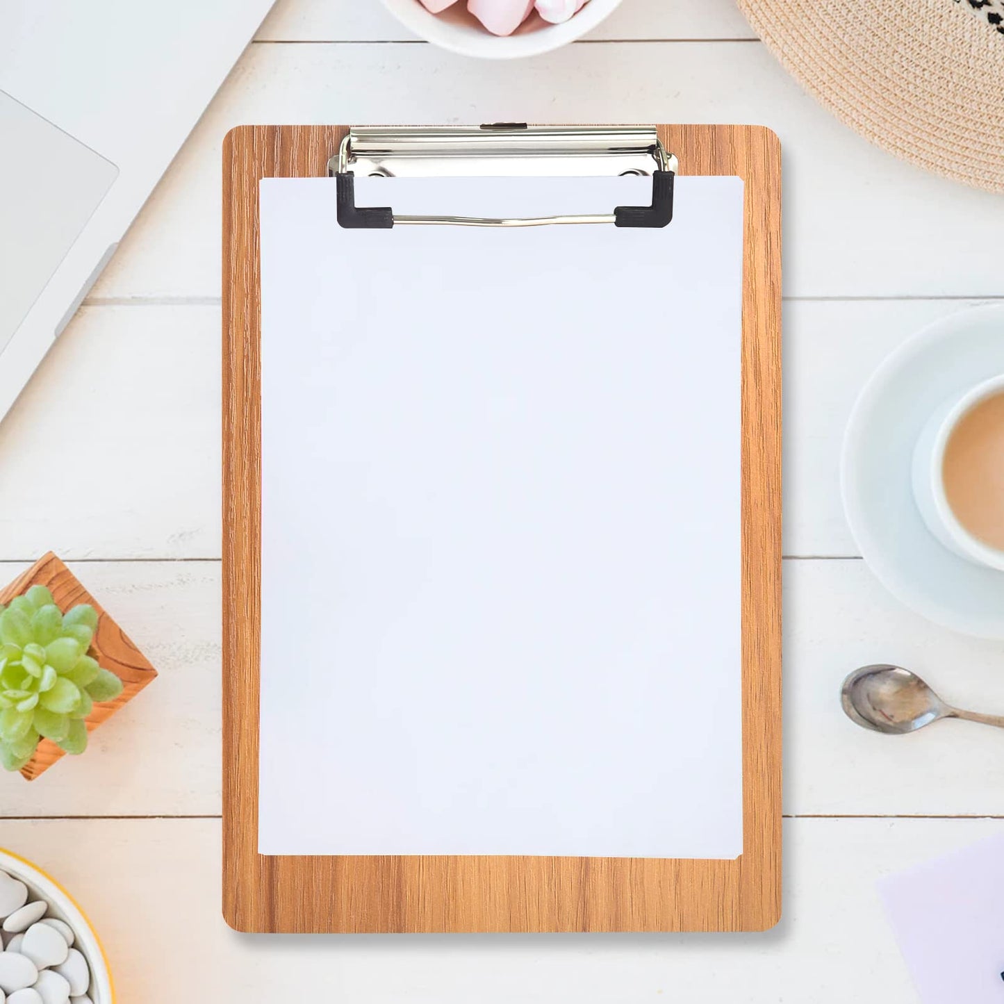 6 pieces of wooden A4 cherry wood clipboards for home, school, office.