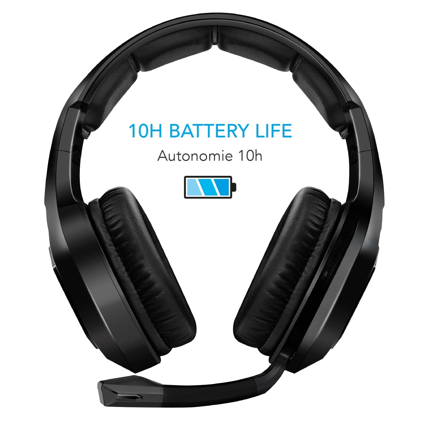 SPIRIT OF GAMER - XPERT-H900 - Pro Gamer headset - Powerful bass - Blue LEDs - Leatherette - Flexible microphone - 12-hour autonomy - PS5 / PC / PS4