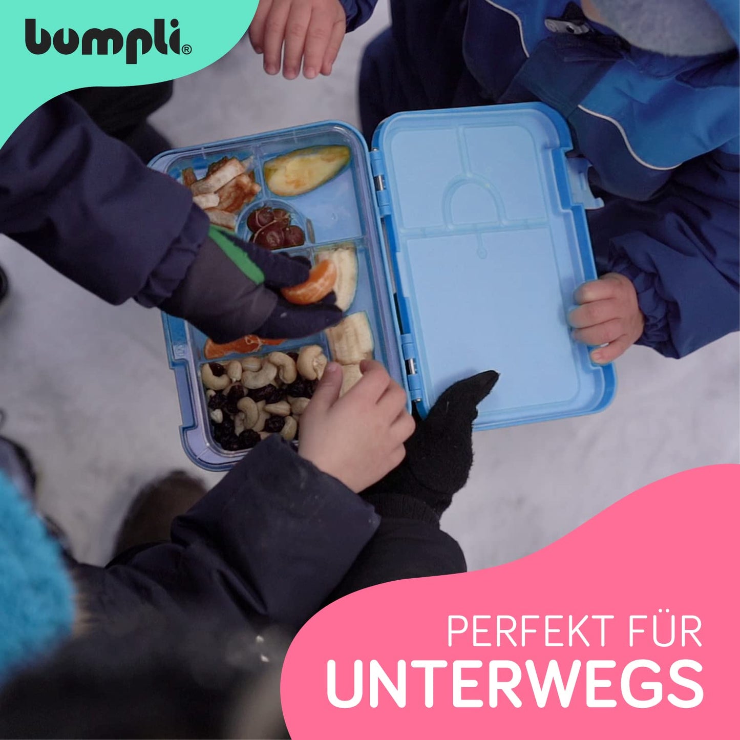 bumpli® lunchbox for kids with compartments - child-friendly locking mechanism with click closure - perfect for preschool, school, and outings, bento box style.