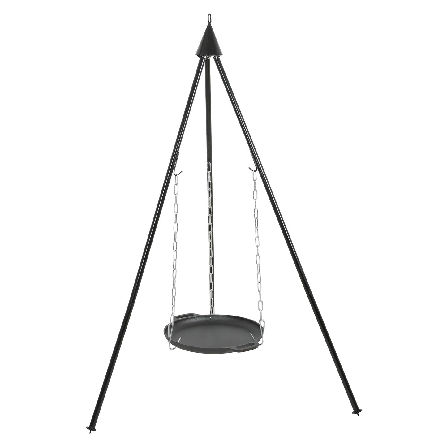 Mayer Barbecue BRENNA Swivel Grill Set, Dutch Oven Set with Tripod Stand, Dutch Oven 5.5 l, Cast Iron Pan, Stainless Steel Grill Grate & Coaster