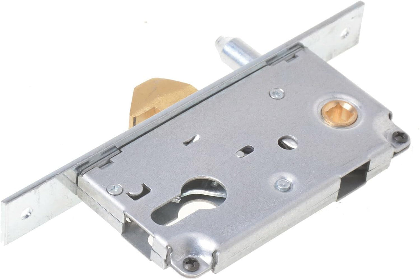 Aqbau® set hook lock with lock box 72/30 for sliding door mortise lock sliding door lock sliding door latch sliding gate latch garden gate entrance gate metal galvanized lever lock