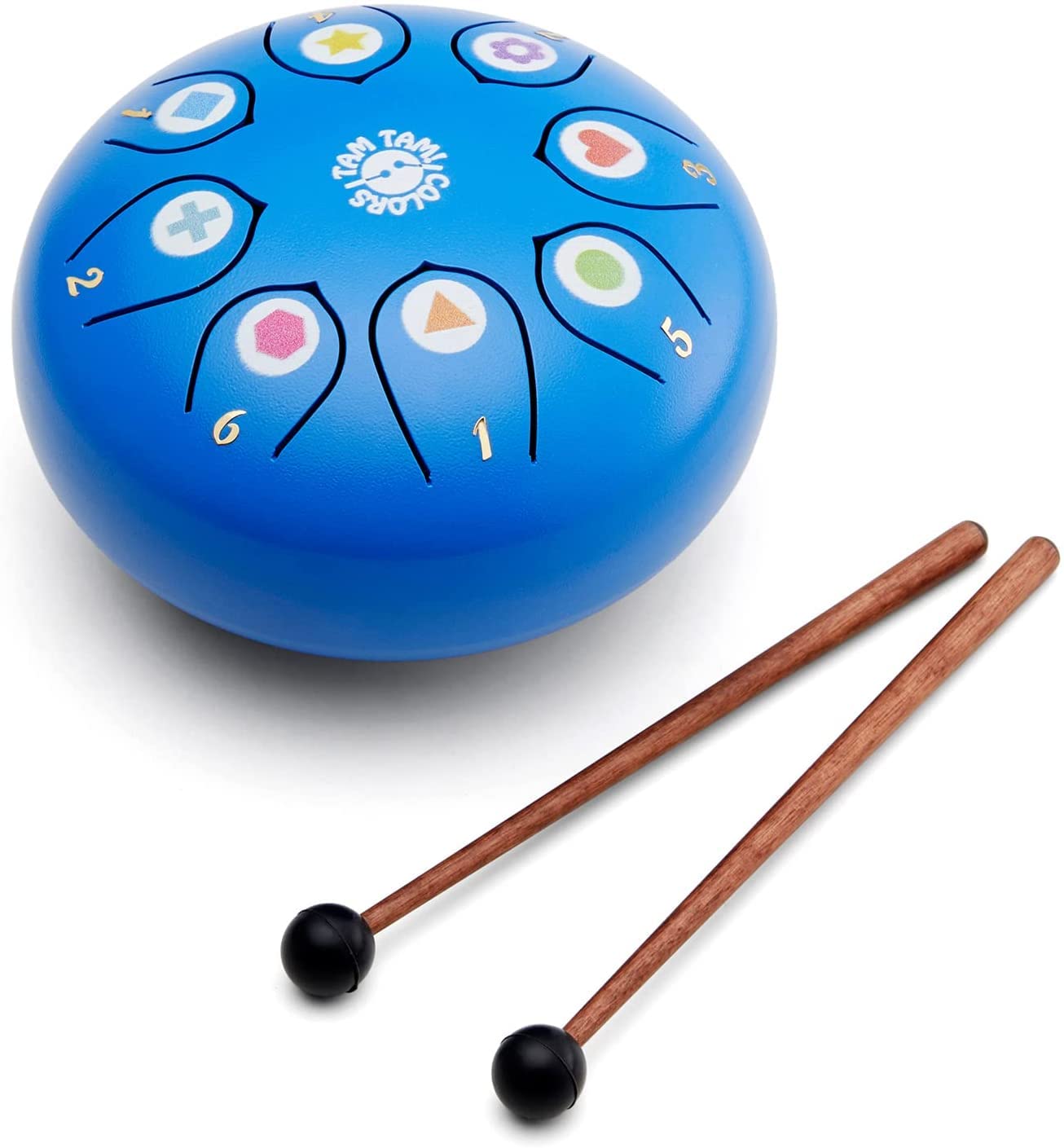 Montessori children's drum - handpan tongue drum for kids aged 3-6, easy to play, promotes creativity & concentration, comes with mallets, music book & bag.
