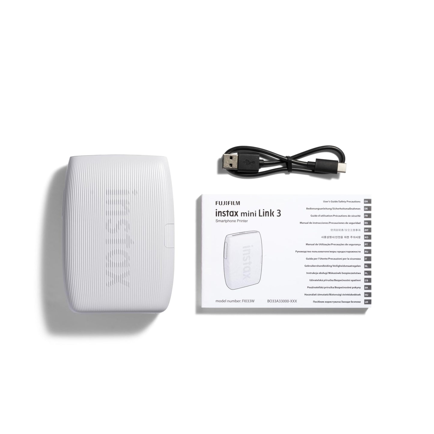 INSTAX mini Link 3 Smartphone Photo Printer, Clay White