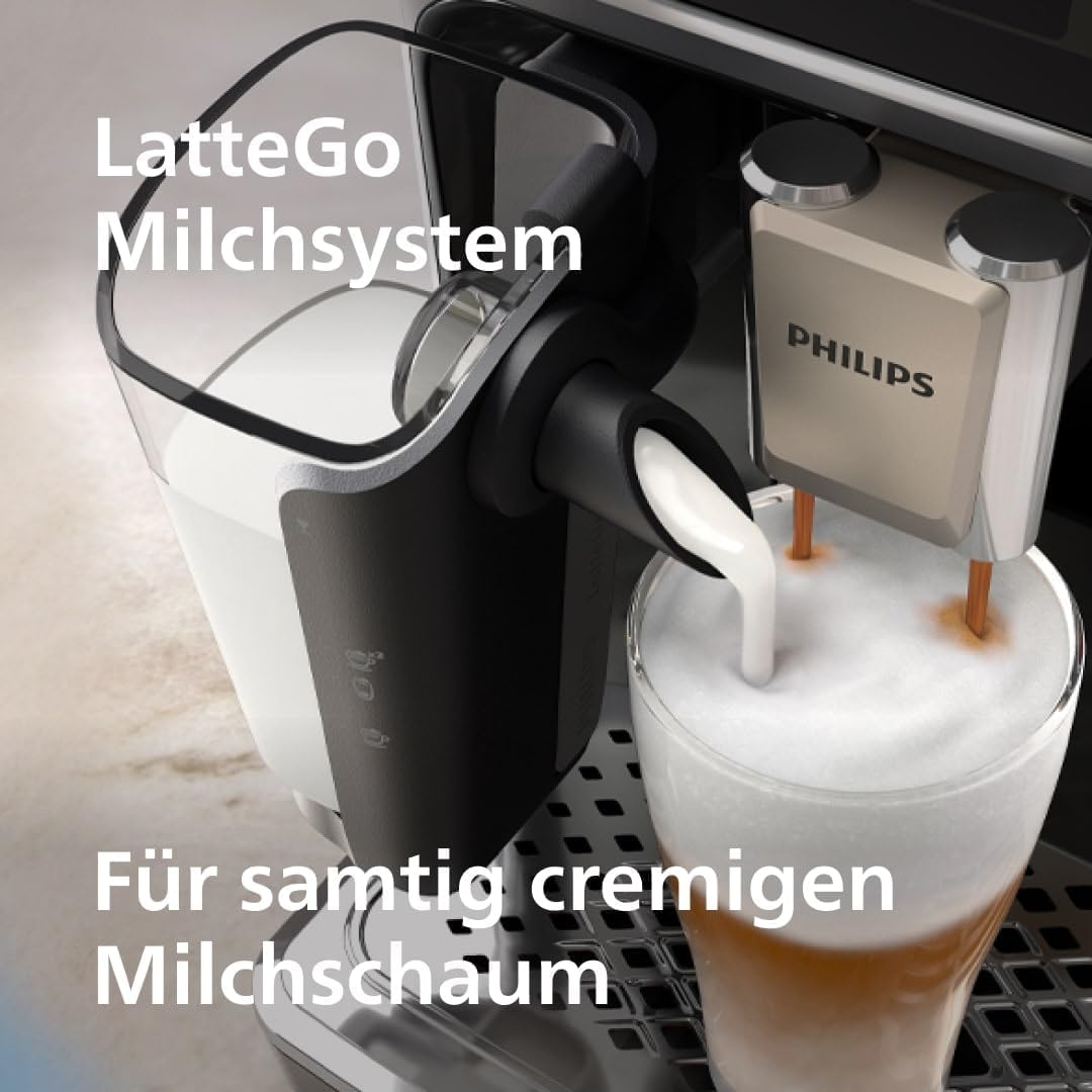 Philips 5500 Series Coffee machine - LatteGo milk system, 20 hot and cold coffee specialties, 40% quieter with SilentBrew, QuickStart, Gray (EP5544/50)