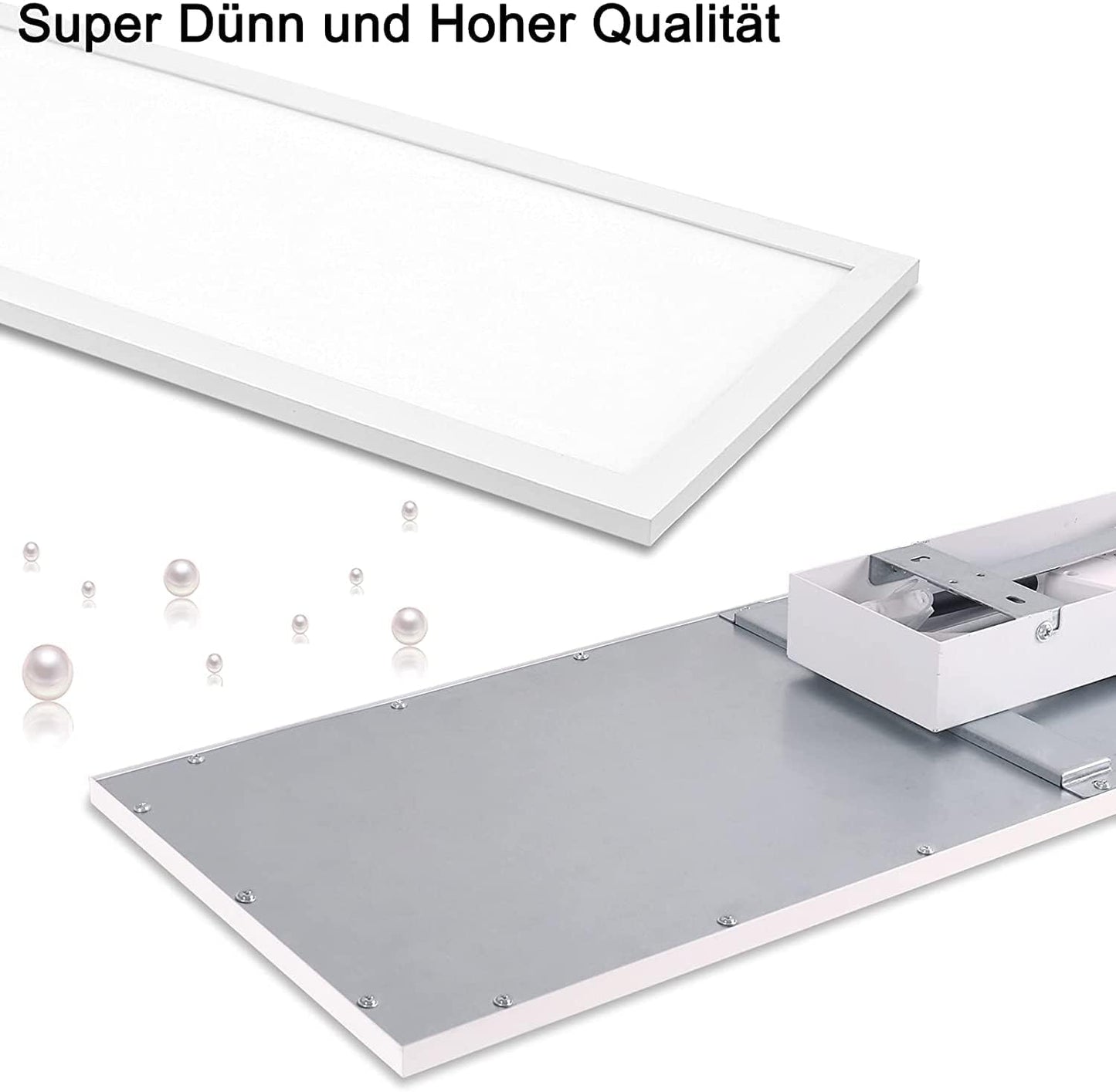 Dimmable LED ceiling light panel 100x25 cm with remote control, 28W rectangular ceiling panel with strong brightness light, 2700K - 6500K warm white cool white daylight ceiling lamp for office workshop living room